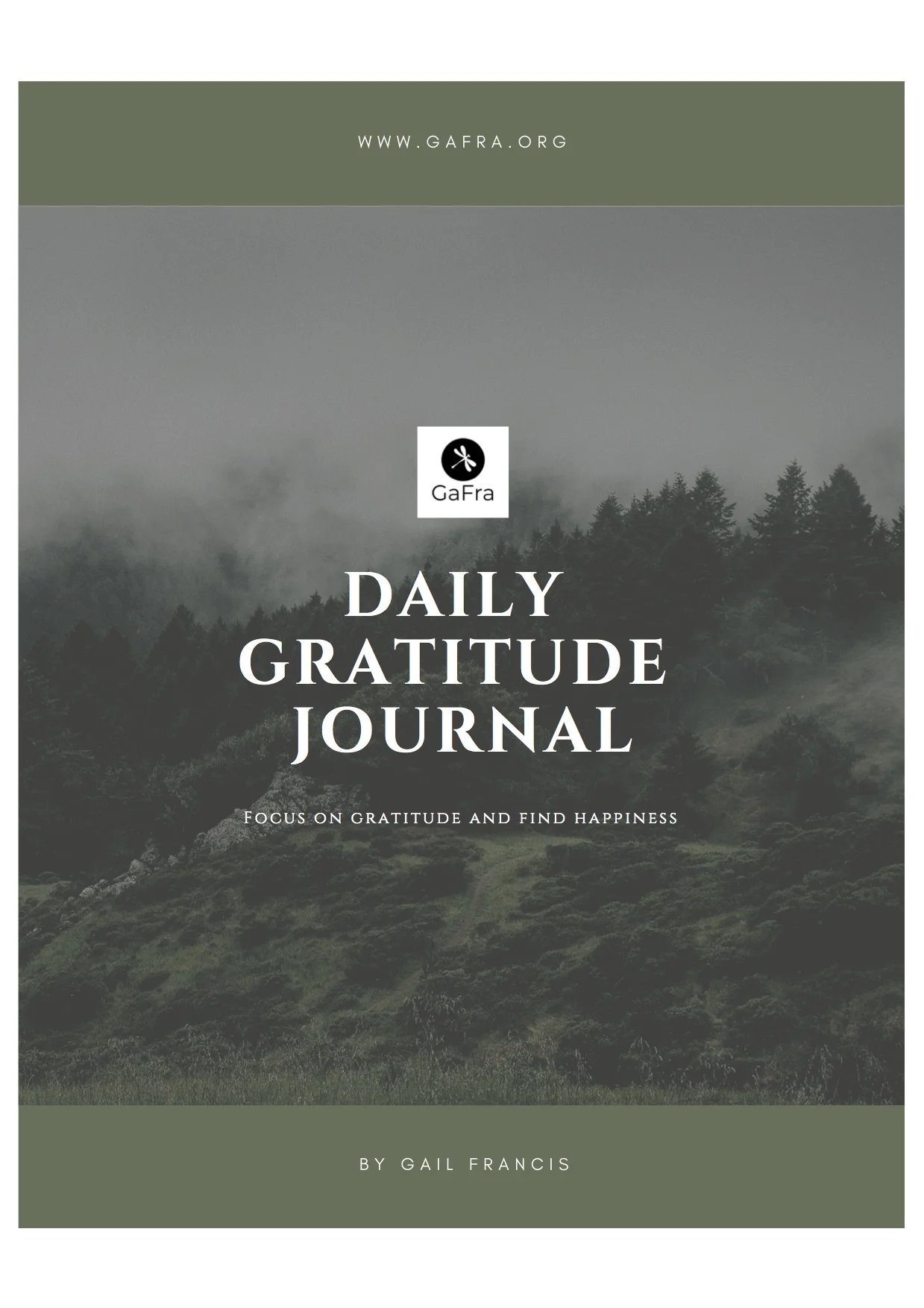 PRINTABLE Daily Gratitude Journal, 8 pages, Nature Design, Writable, Simple layout, Pages for Thoughts, Daily Thoughts