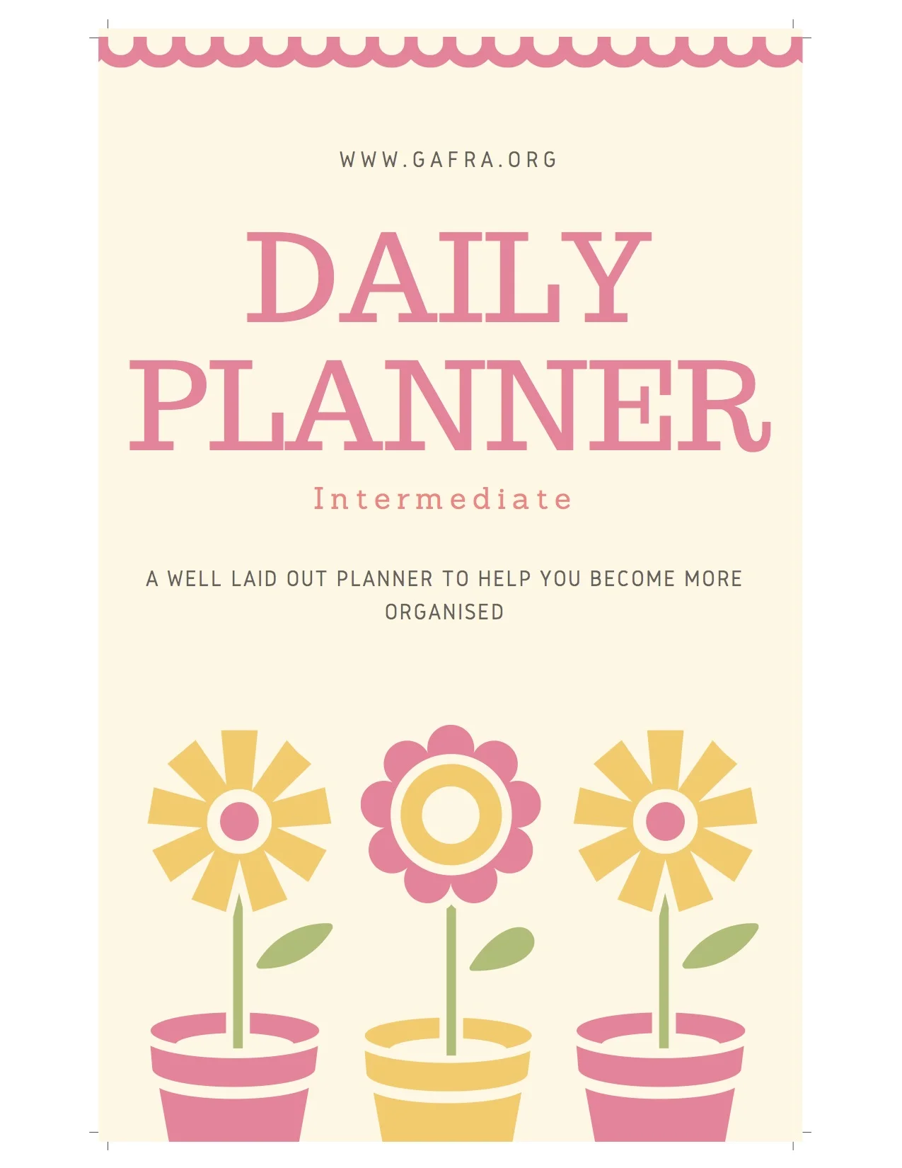 Pink Daily Intermediate Planner, 11 Pages, PDF, Instant Planner, Downloadable, Editable 