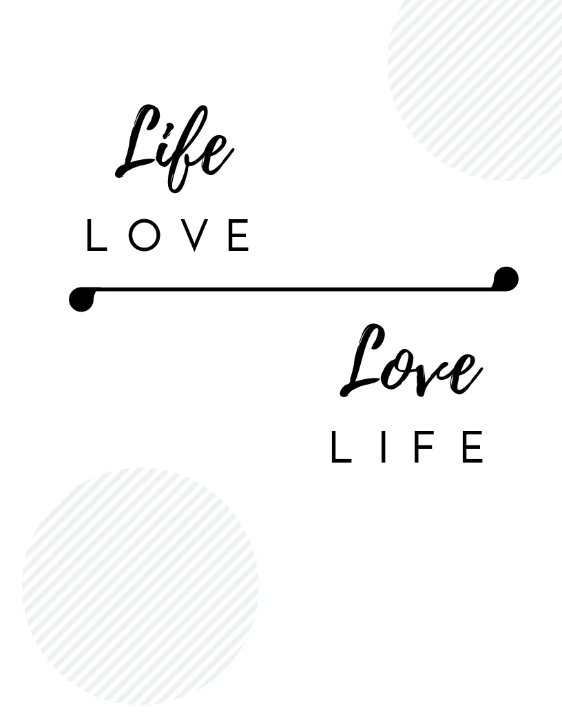 $2.00 - PRINTABLE - "Life &amp; Love #2" WALL ART