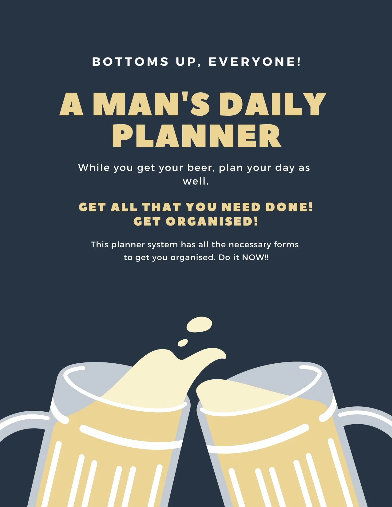 A MAN'S DAILY PLANNER, Writable, Printable, 12 pages, Man's Daily Plan Page, Weekend Plan Page, Workout Schedule page