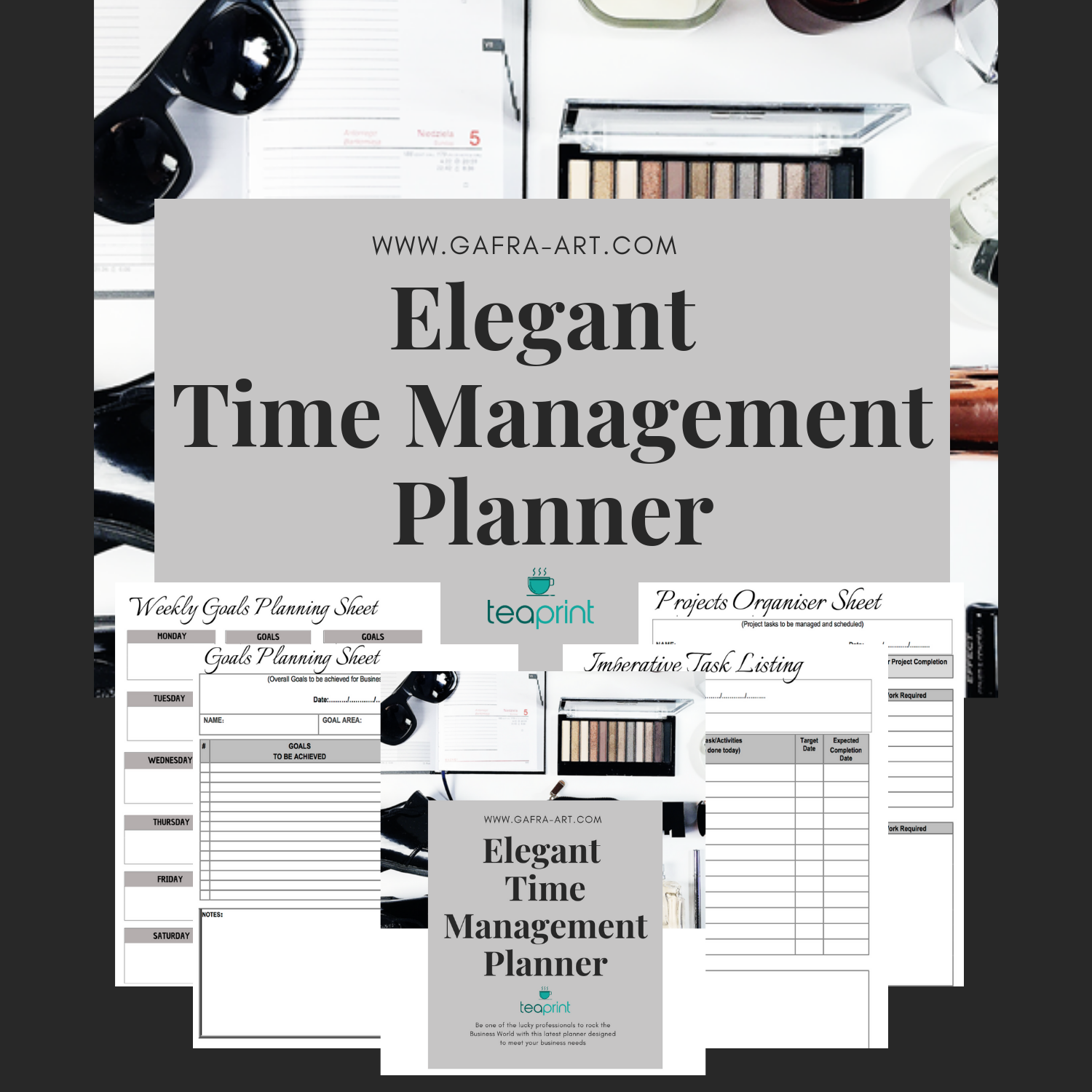 The Elegant Time Management Planner  (30 Pages, Printable, Instant Download, PDF)