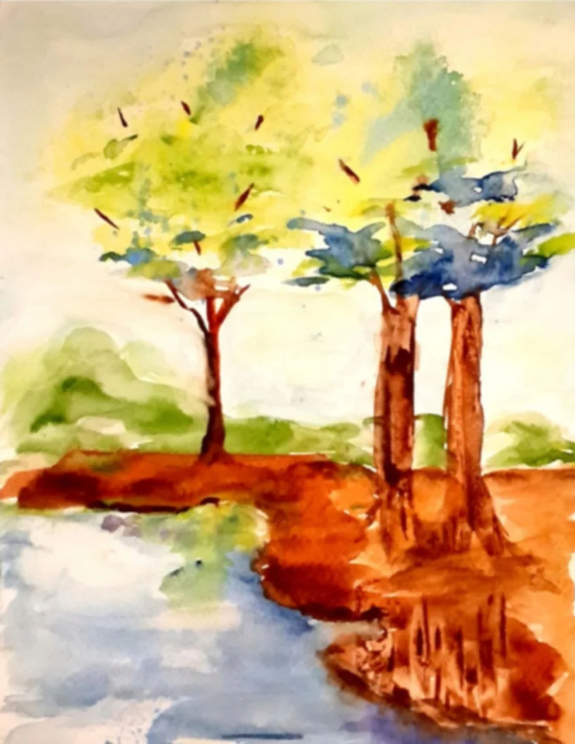 trees on the bank