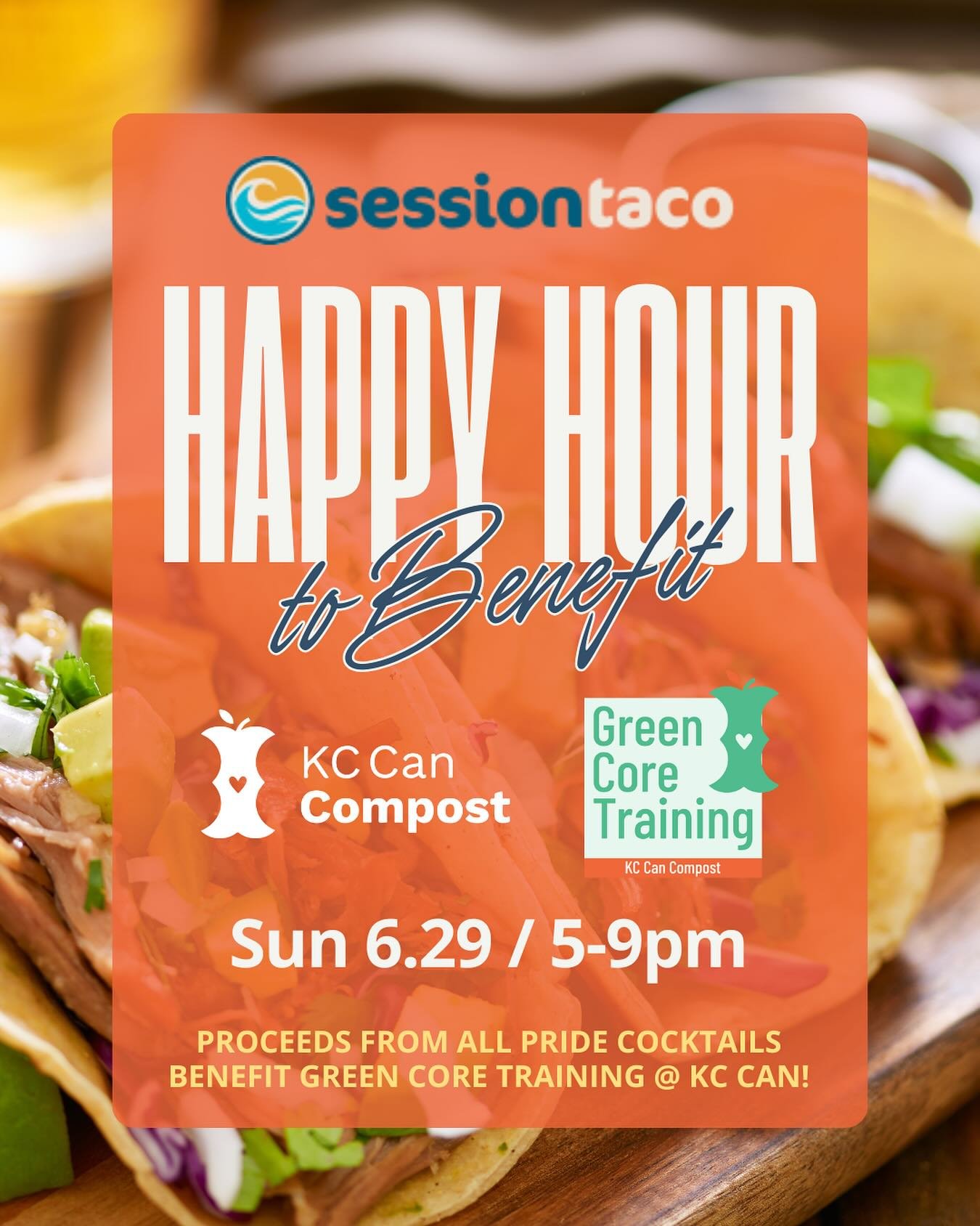 Tacos, cocktails, and a cause? Yes, please. 🌮🍹🌈

SUNDAY from 5&ndash;9PM, every Pride Month cocktail you sip at @sessiontacokc supports our Green Core Training program&mdash;helping us turn food waste into opportunity.

✨ Celebrate Pride. ✨ Suppor