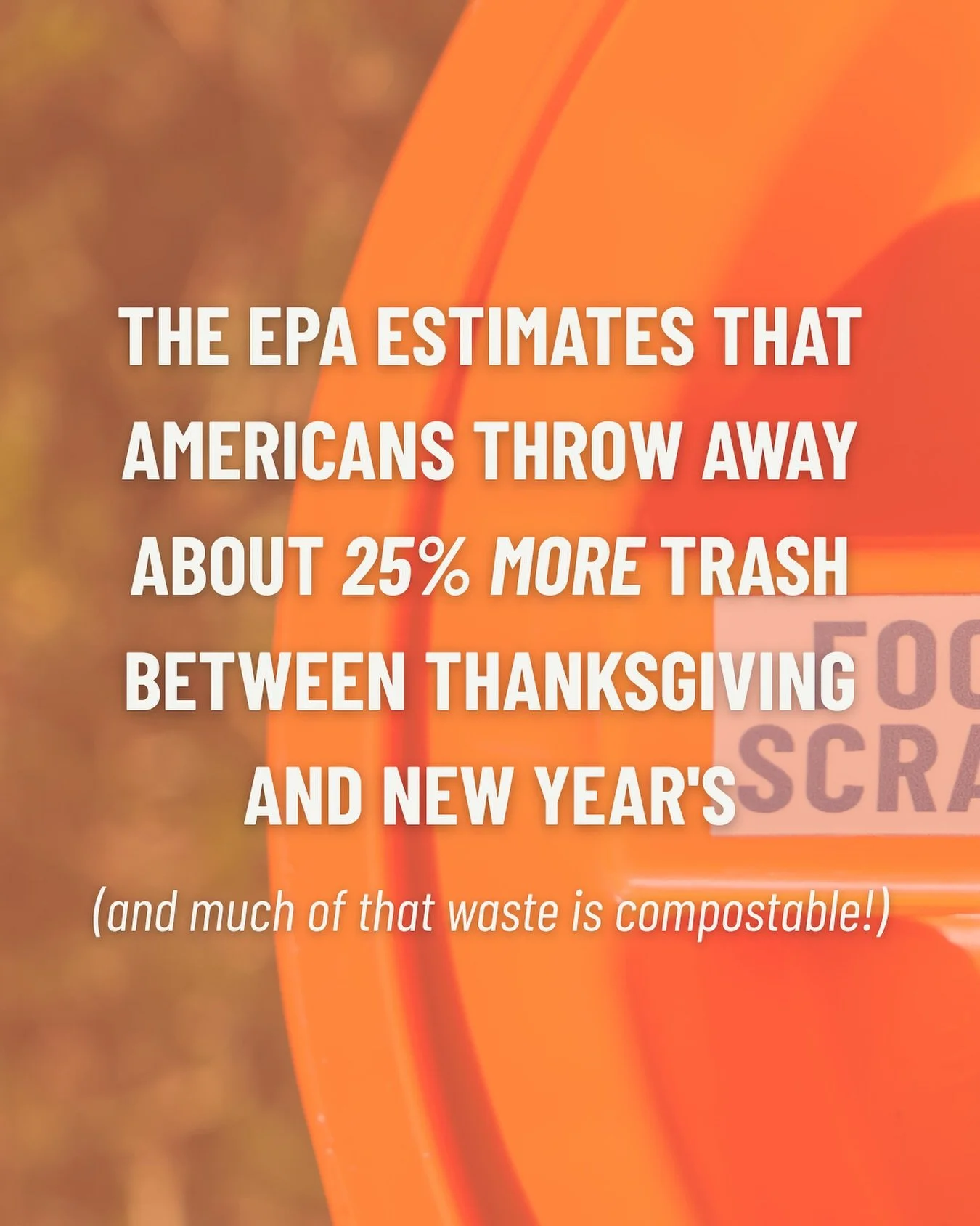Don&rsquo;t throw away those leftovers! 🦃

Overbuying for meals and uneaten leftovers can lead to a huge amount of food waste from holiday gatherings. Not to mention single-use, disposable plates, cups, and cutlery. In addition to composting uneaten