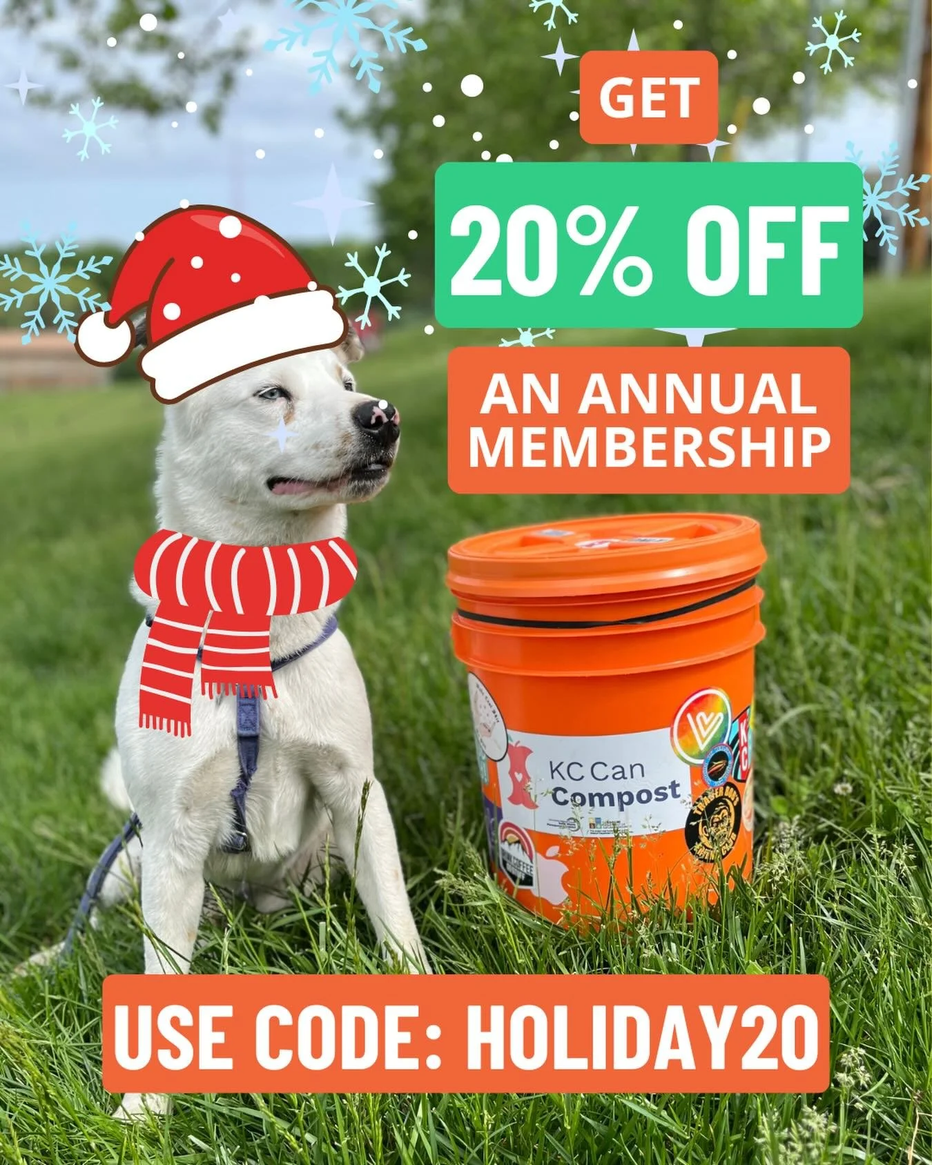 Bagel Claus 🎅🏽 is here to make your holidays bright!

Get 20% off when you sign up for an annual membership now thru Dec 31st!

Use code HOLIDAY20 at checkout ❄️

#compostkc #forthegreenergood #kansascity #kcholiday #kcclimateaction
