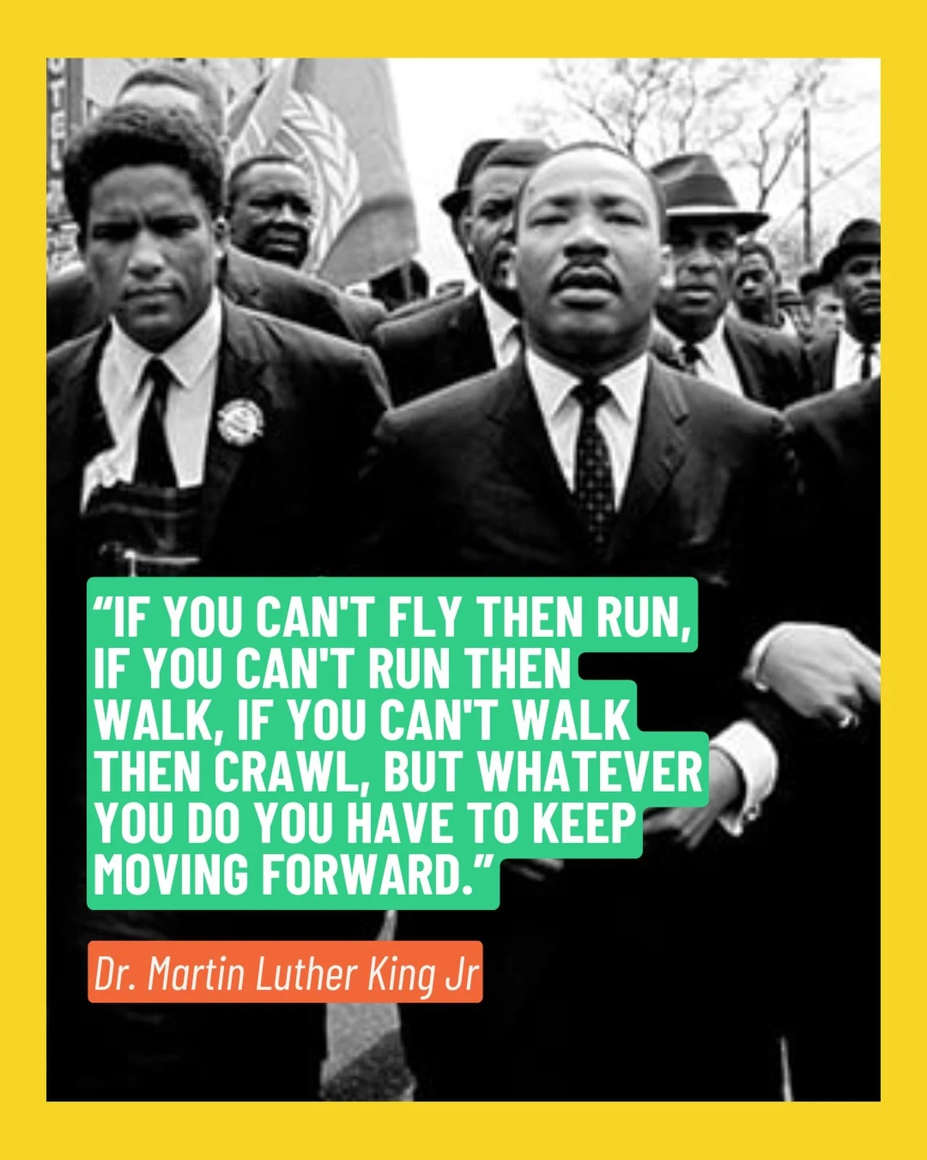 Wherever you are, however you&rsquo;re able. Today we want to remind us all to dream of and take steps towards a better world the way Dr. Martin Luther King Jr did. 🧡