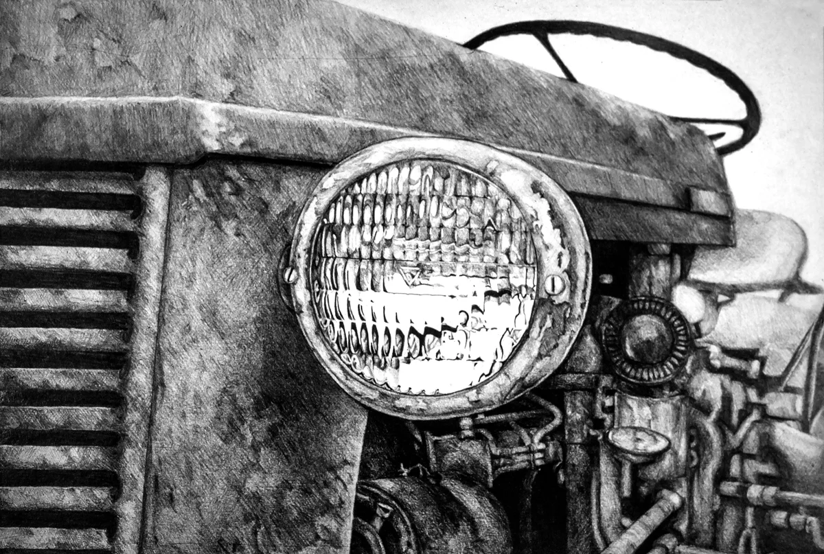 Grandpa Reynolds Ford 8N Tractor 24in x 36in Graphite on Art Board