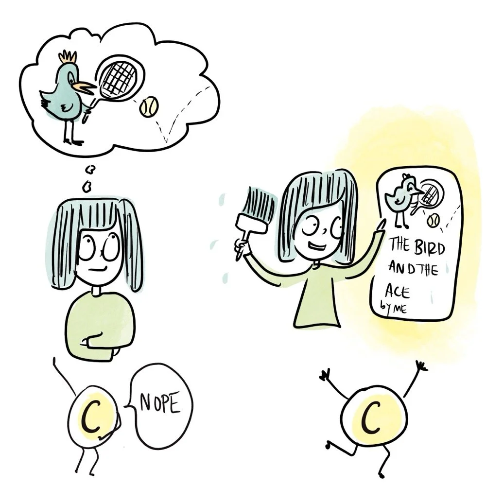 Person with an idea is not copyrightable; but idea when painted onto paper is copyrightable.