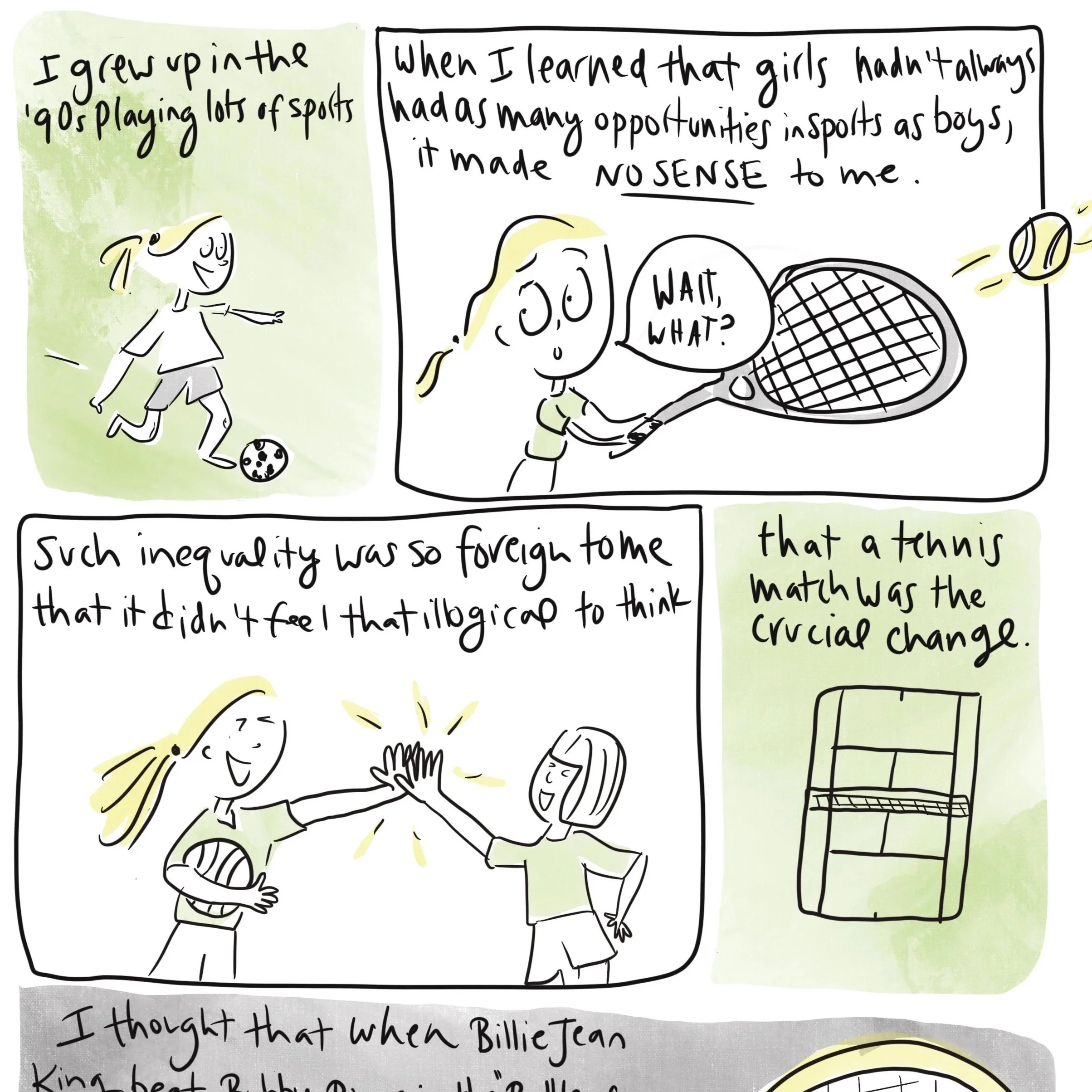 Comic about Title IX and Girls Sports