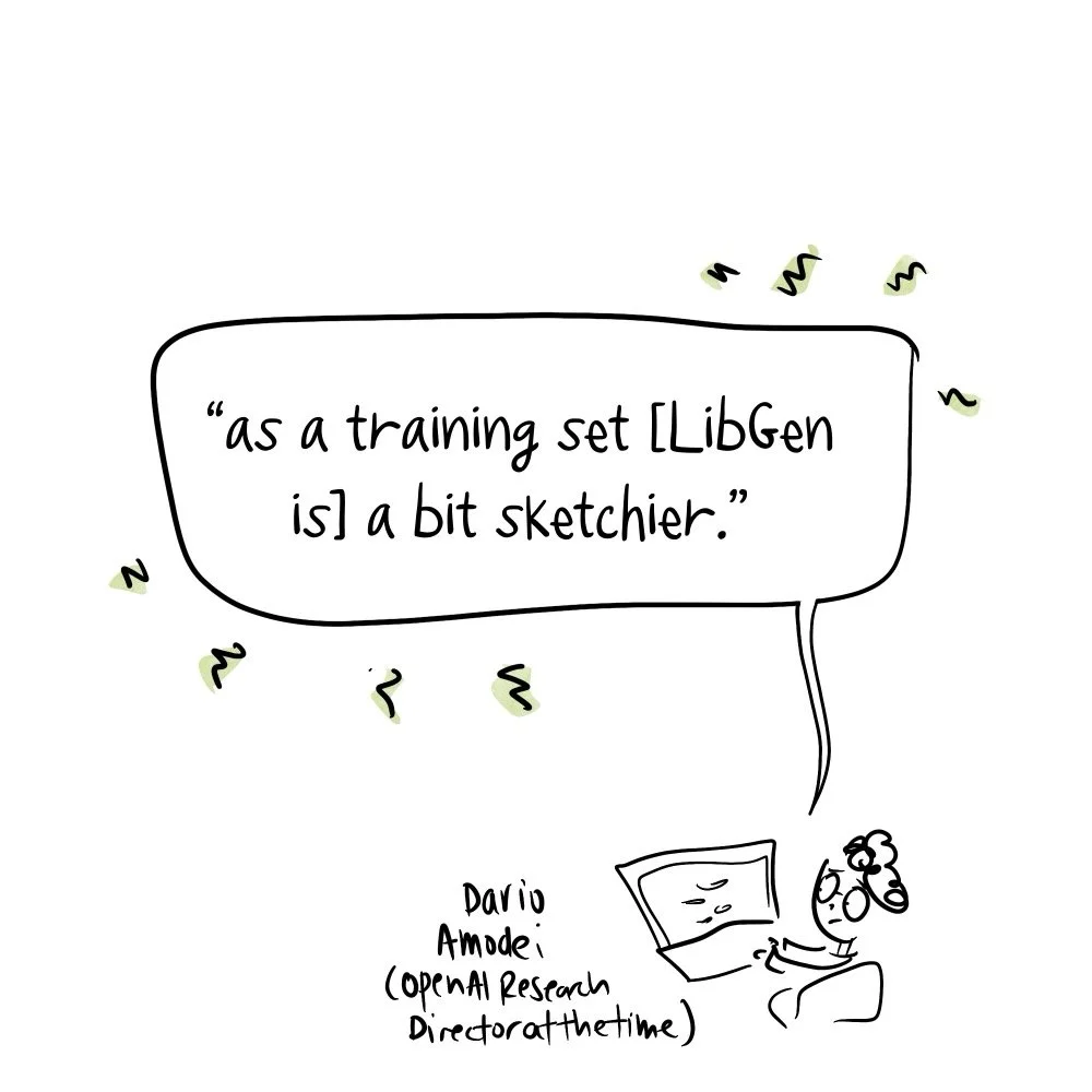 Quote from Dario Amodei about libgen being sketchy.