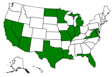 Green states are where the ERA was in the news this past week.
