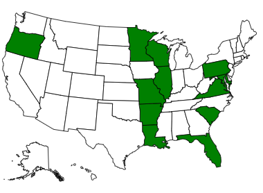 Green states are where the ERA was in the news!