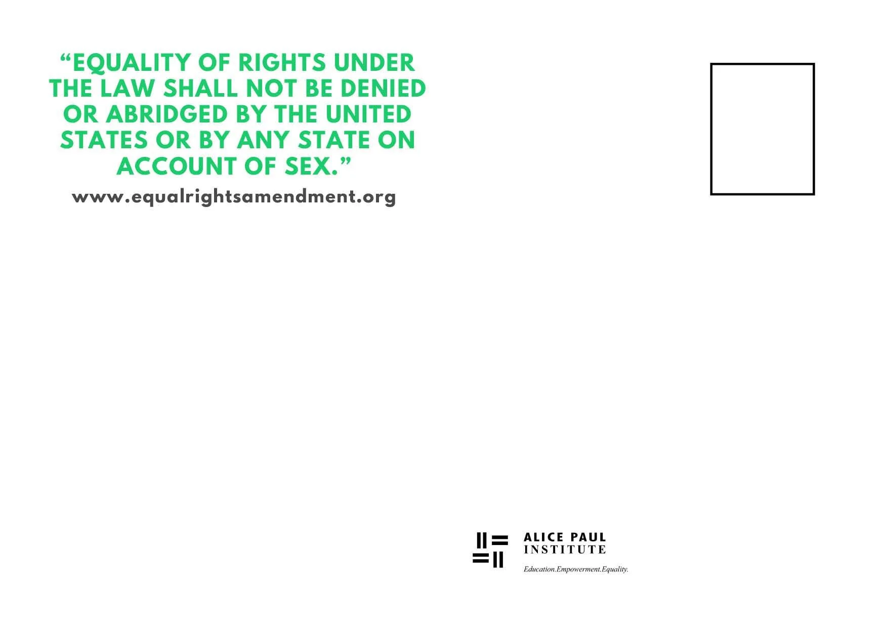 ERA Postcard - I (Heart) the ERA - BACK design