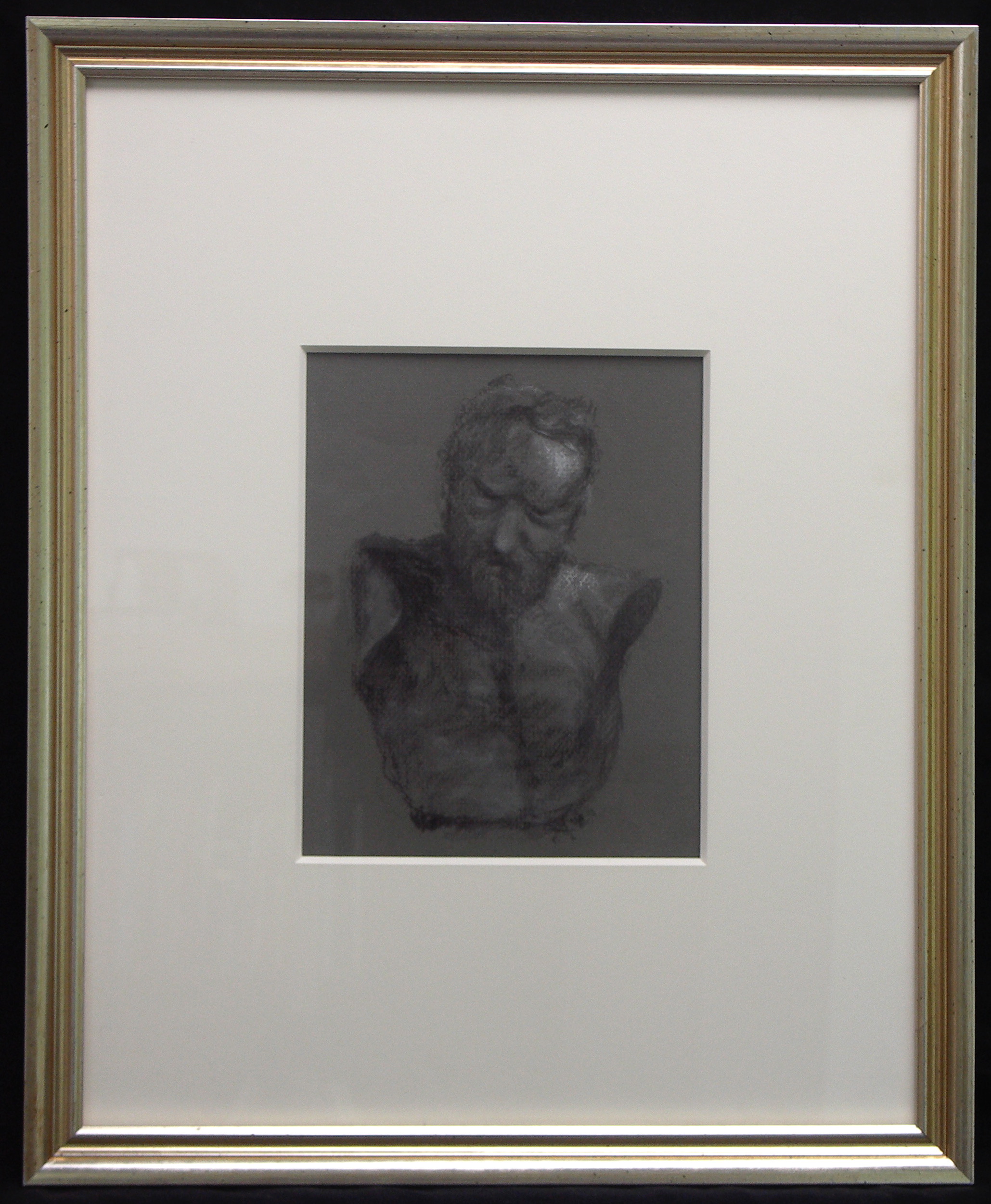 Rodin Bust Charcoal on paper 7½” x 9½”