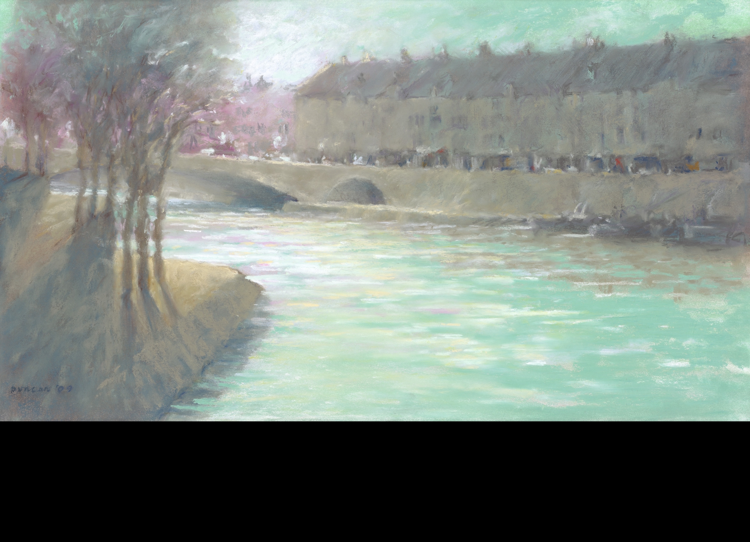 The Seine in silver and green