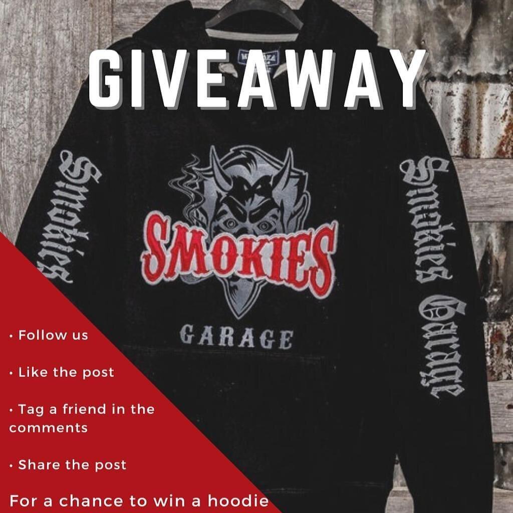 ***OFFICIAL PAGE***

Welcome followers and friends!

To celebrate our new Facebook page we are having a GIVEAWAY!!

 To be in for the win:

&bull; Follow our Facebook page: 
https://www.facebook.com/Smokiesgarageofficial
&bull; Share and Like the pos