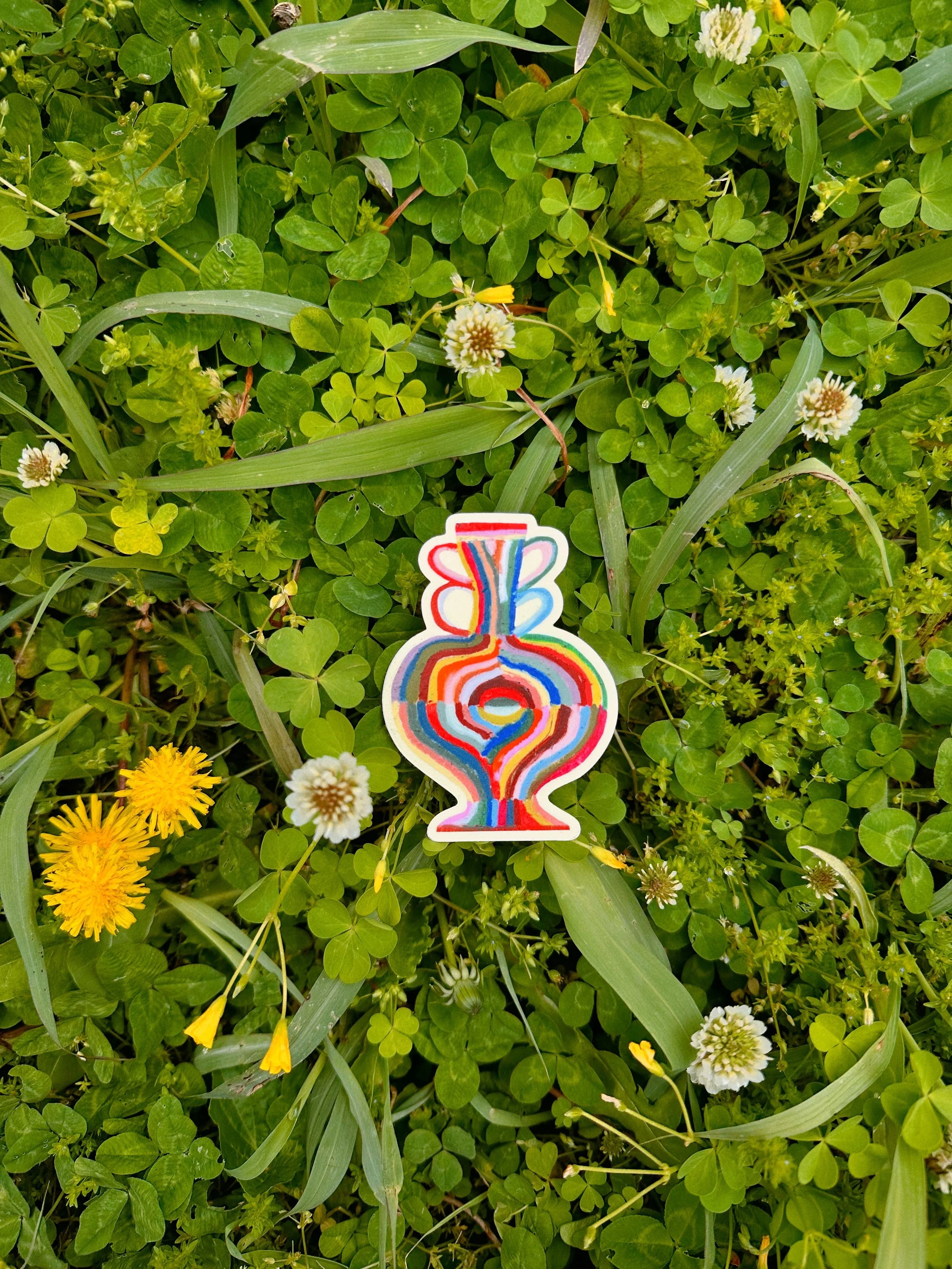 oil pastel vase sticker