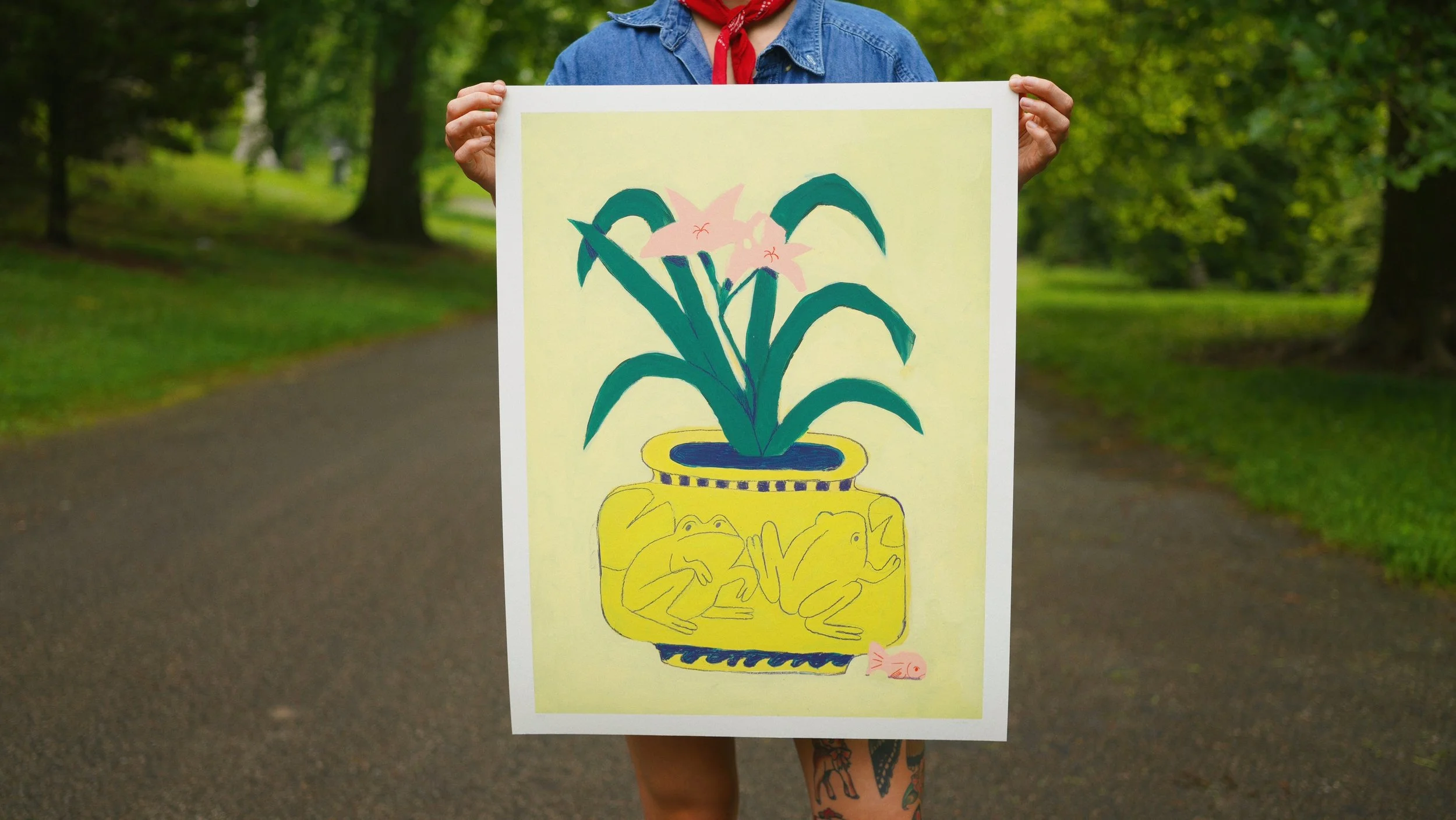 frog vase archival print