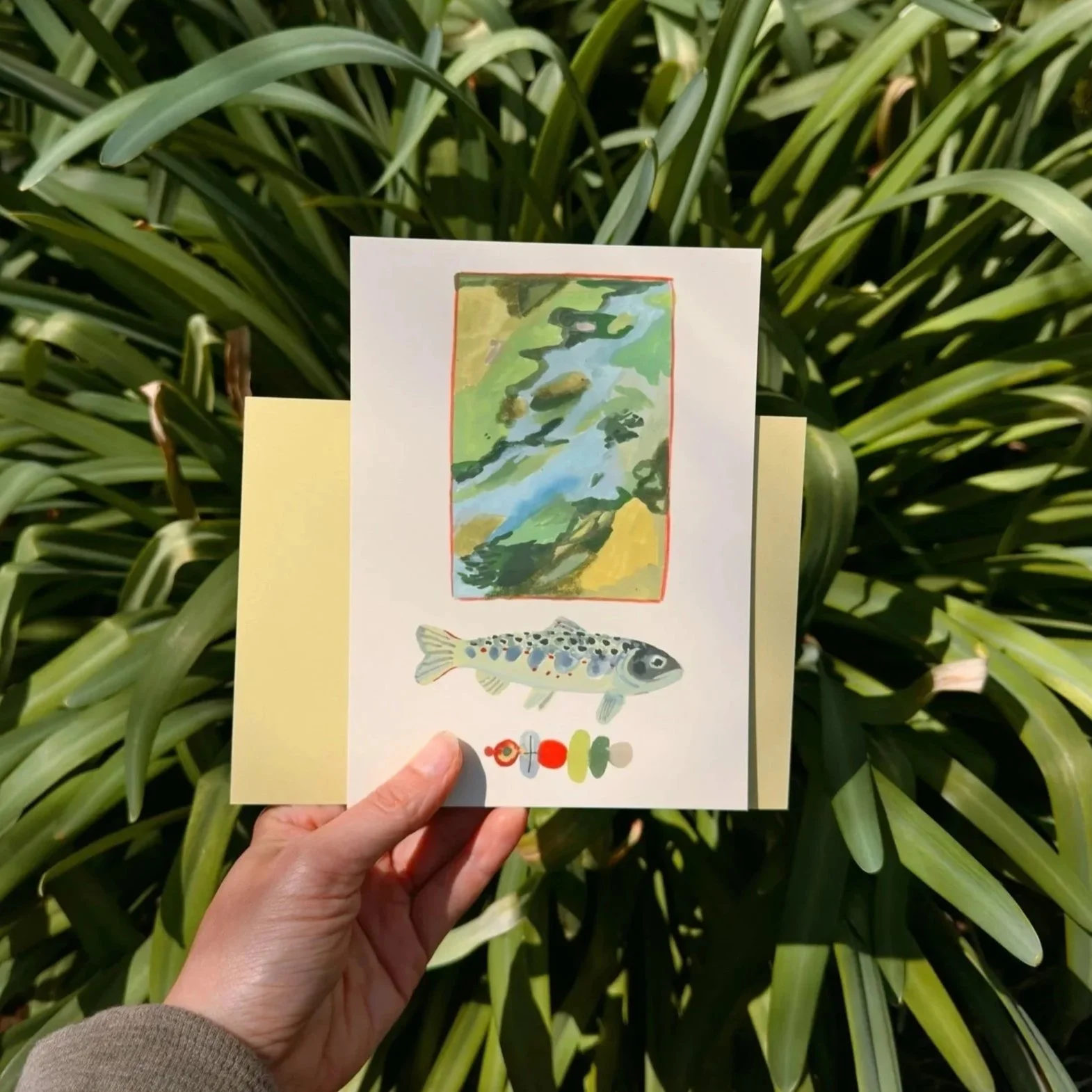 wetlands fish postcard