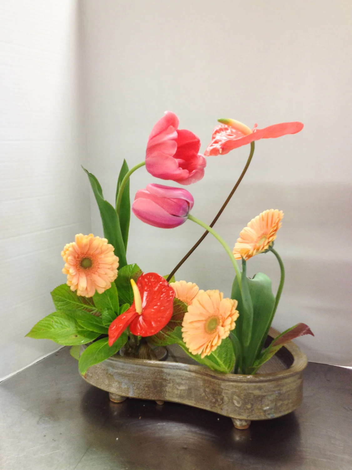 Tulips, anthurium, gerbera