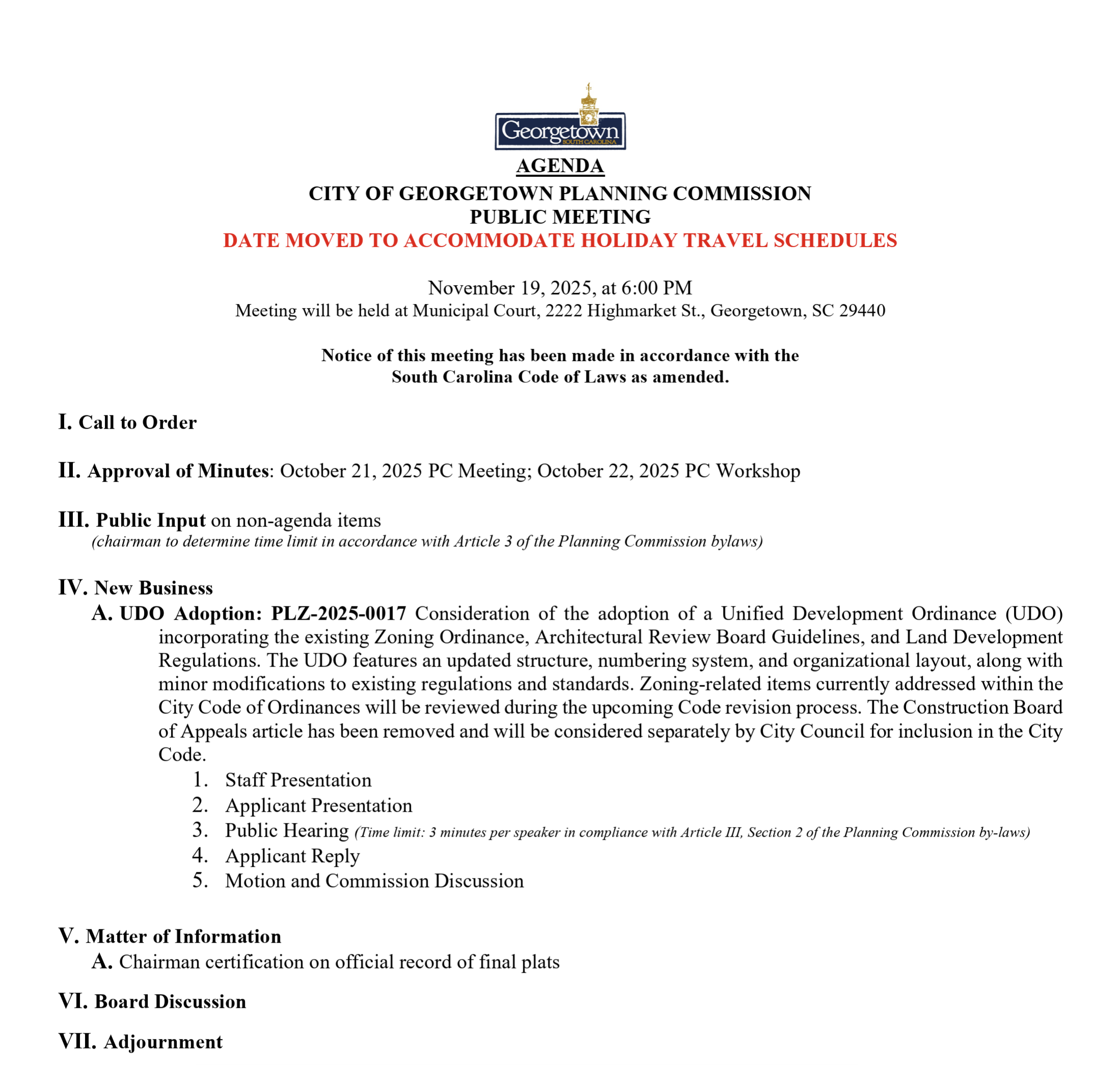 City Planning Commission Meeting - Nov 19th 2025