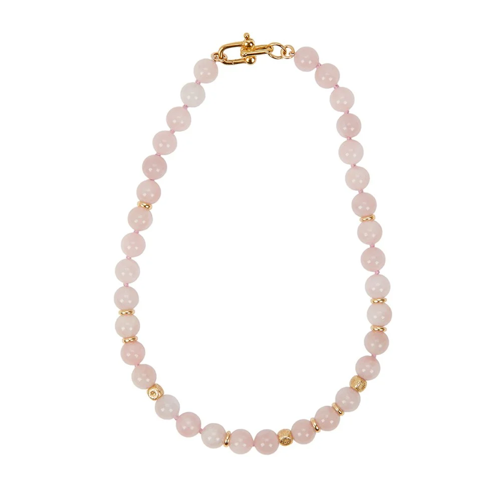 Pink Rose Quartz Chain Necklace