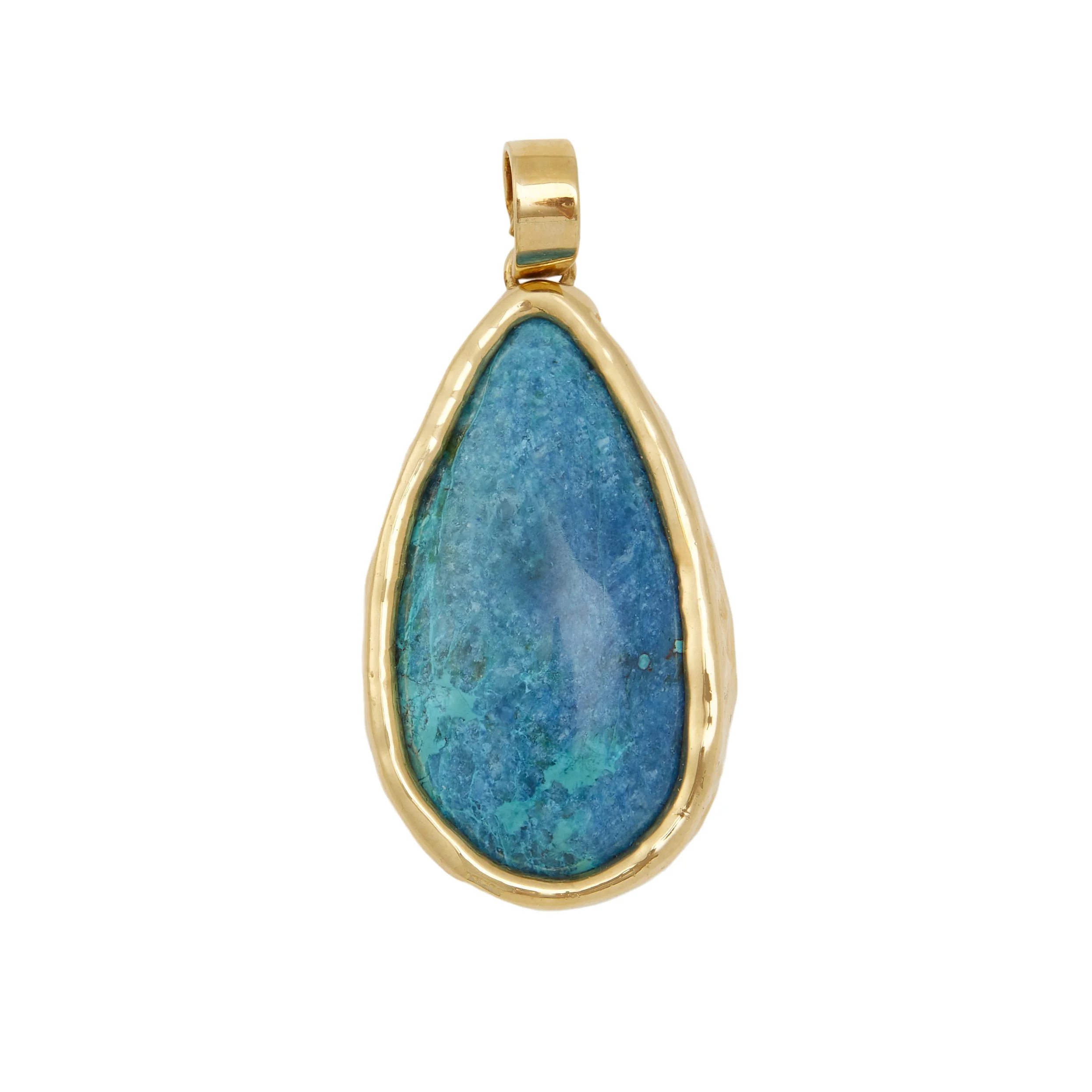 Turquoise Teardrop Gold Pendant