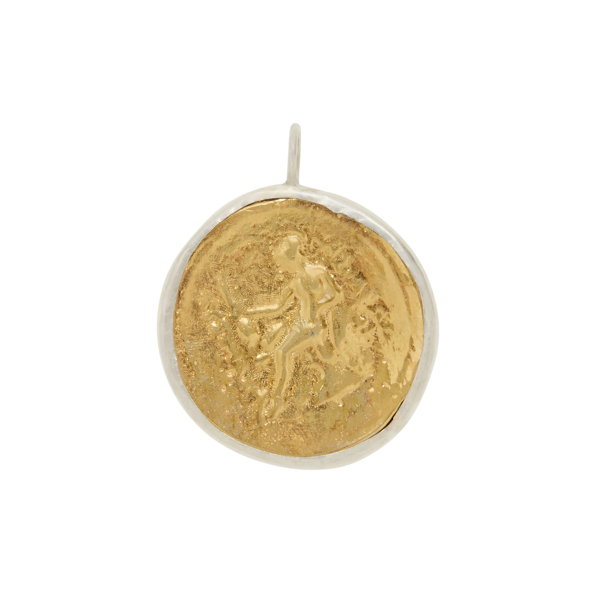 Gold and Silver Goddess Athena Coin Pendant