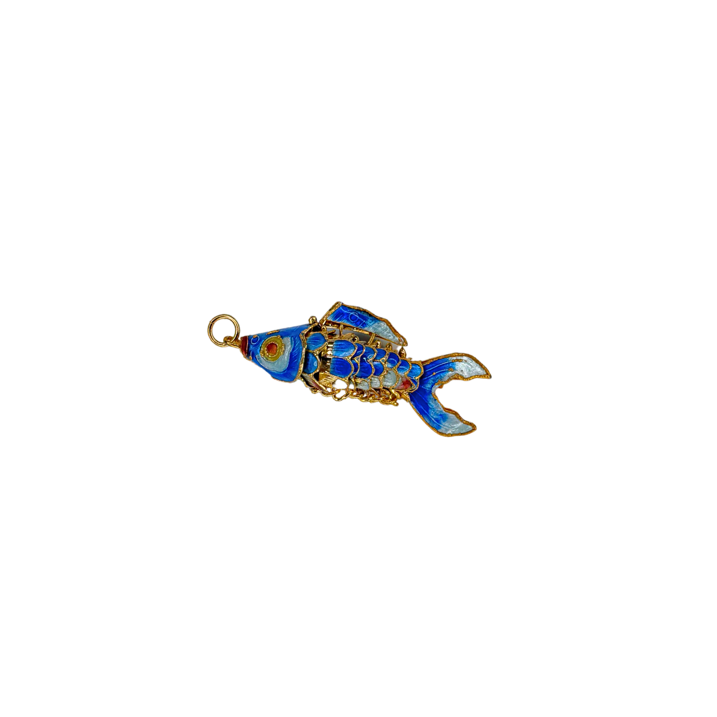 Lapis Blue Enamel Fish Pendant