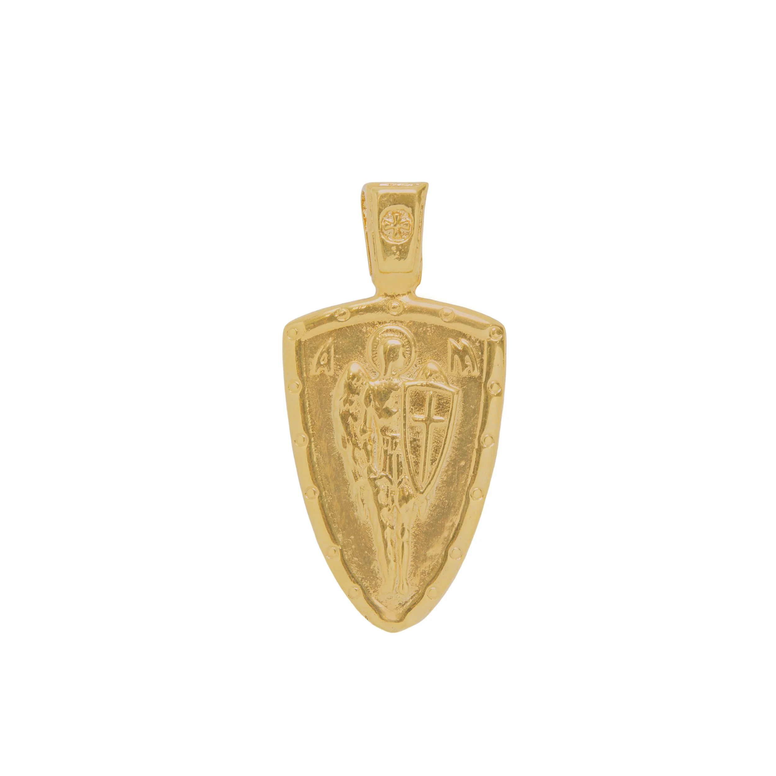 Gold St. Michael Shield pendant by Lisa Smith Jewels