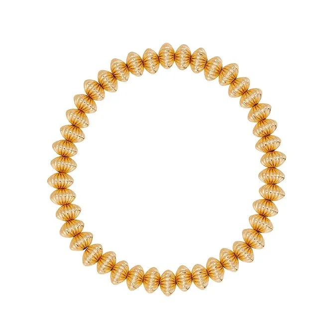 Gold Leah Brushed Bead Bracelet
