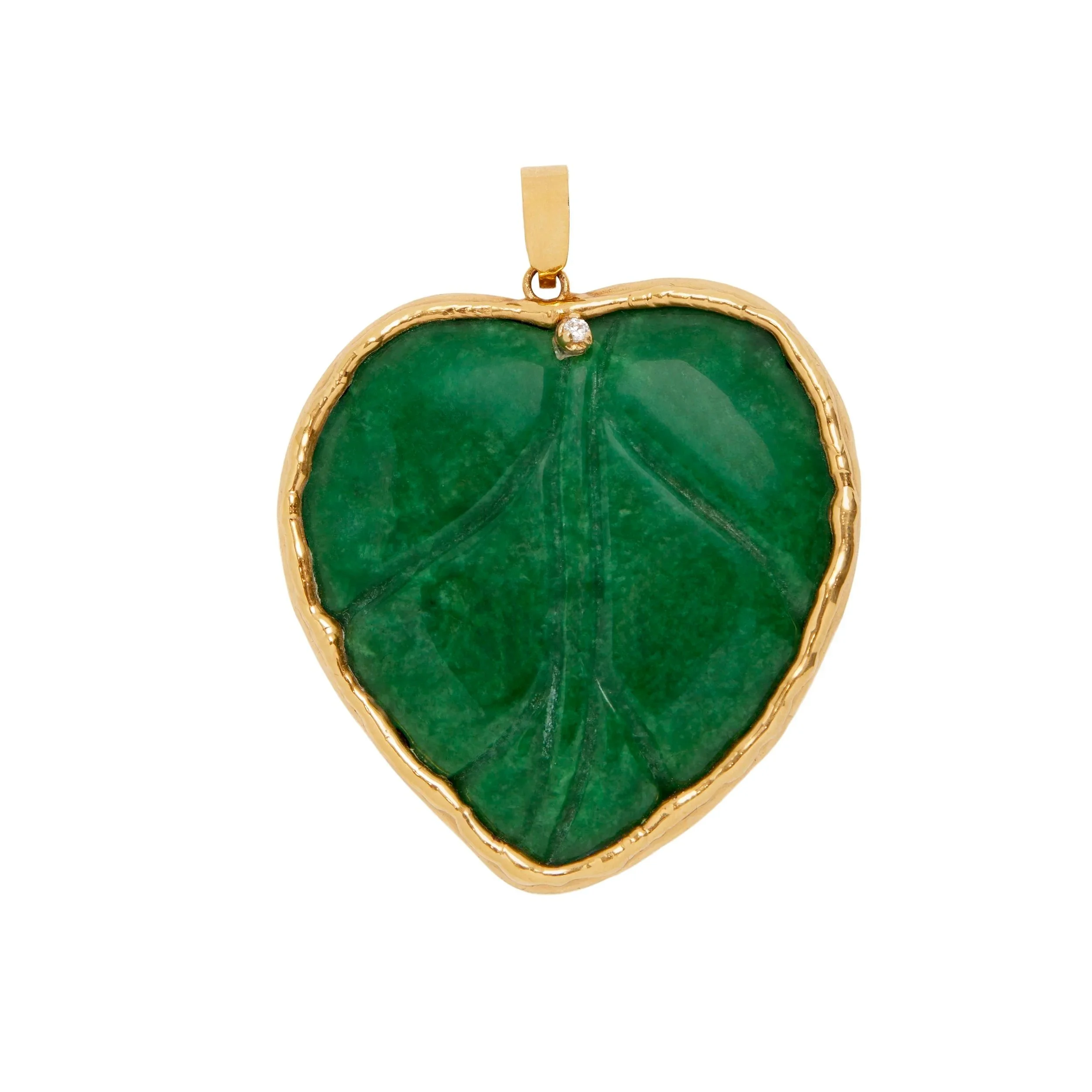 Green Jade Leaf Pendant