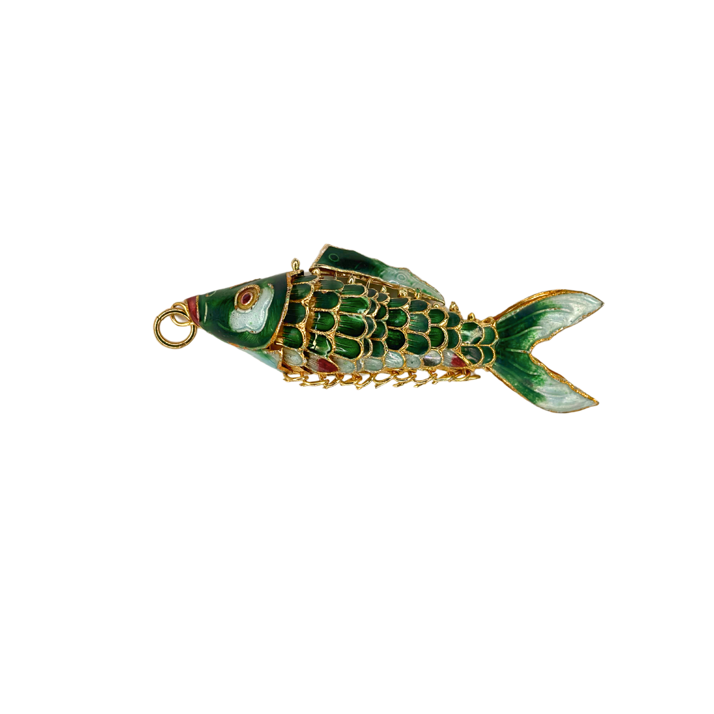 Sea Green Enamel Fish Pendant