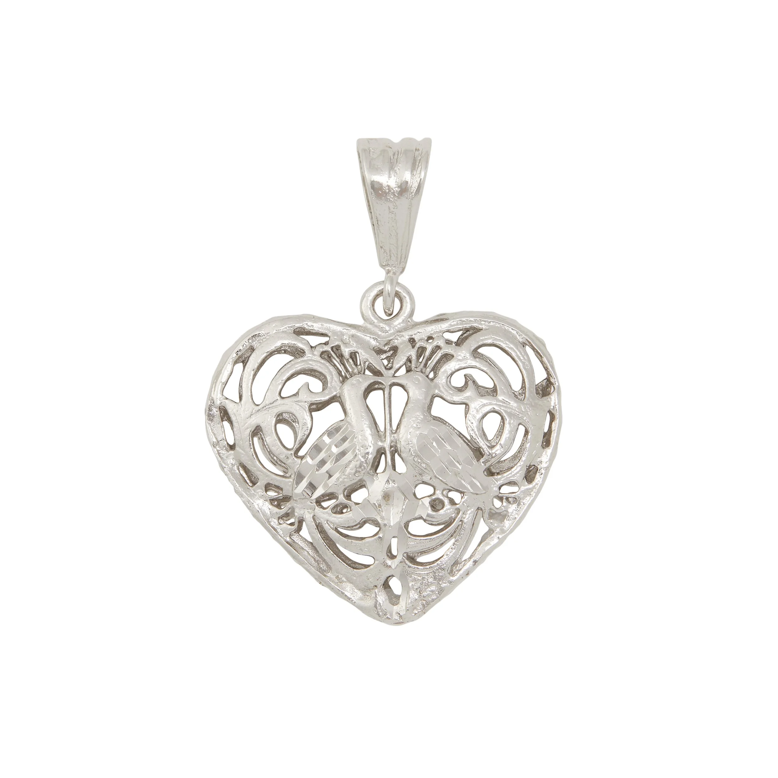 Silver 3D Heart Pendant