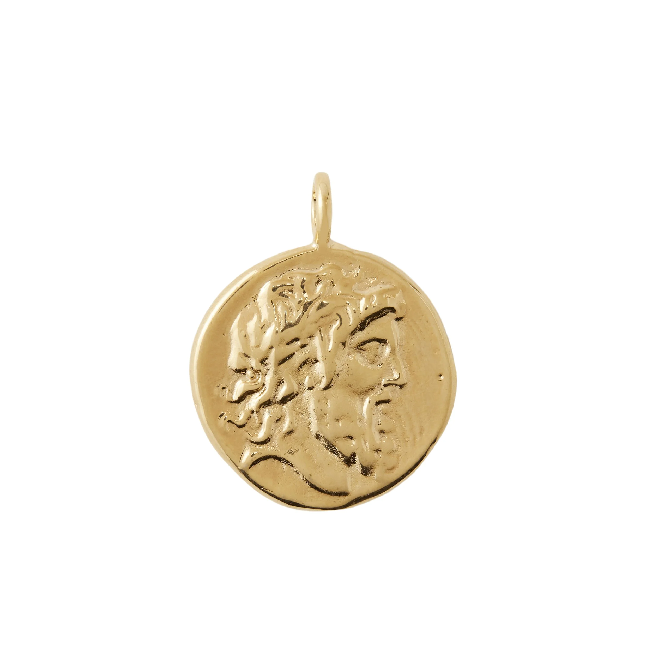 Gold Greek Zeus Coin Pendant