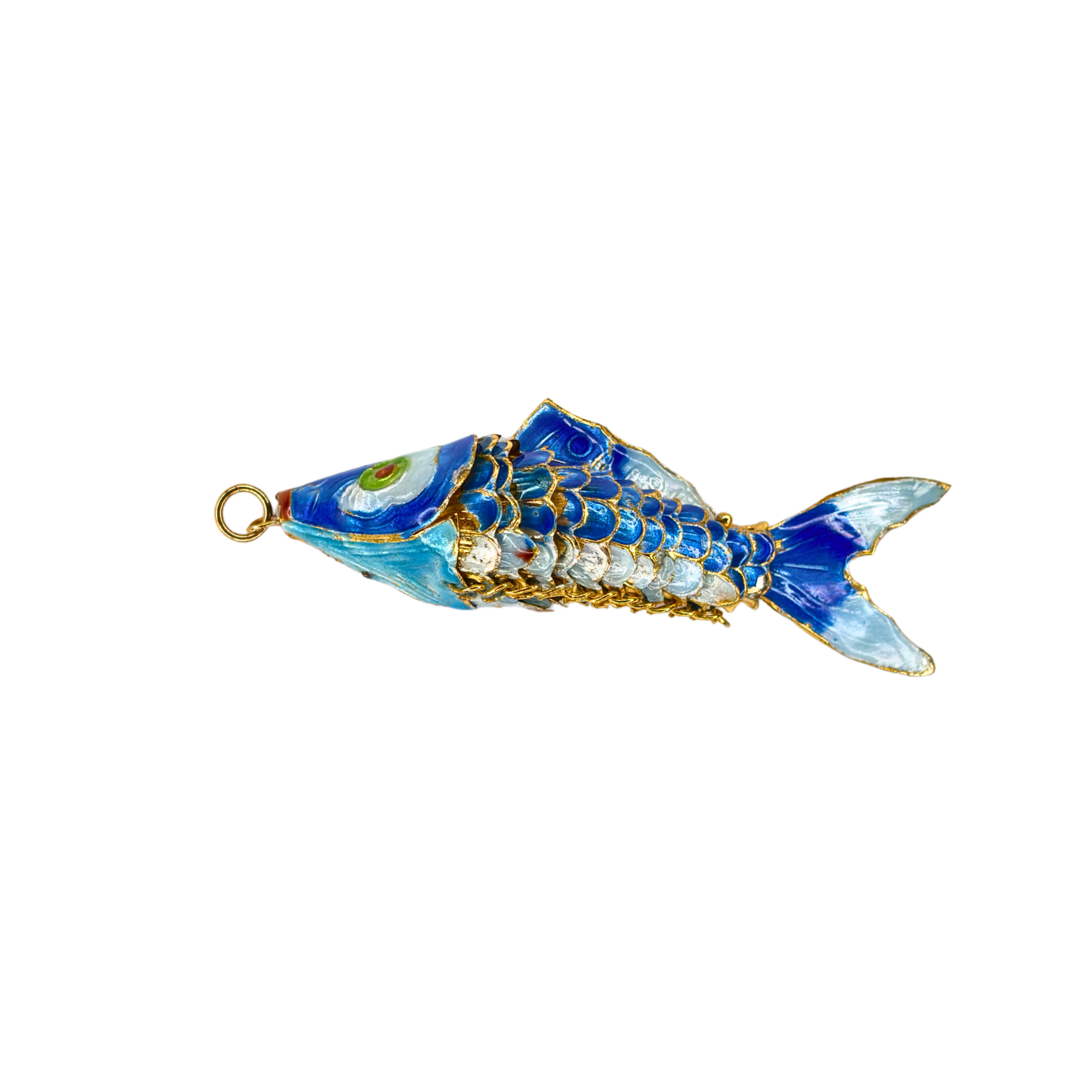Cobalt Blue Enamel Fish Pendant