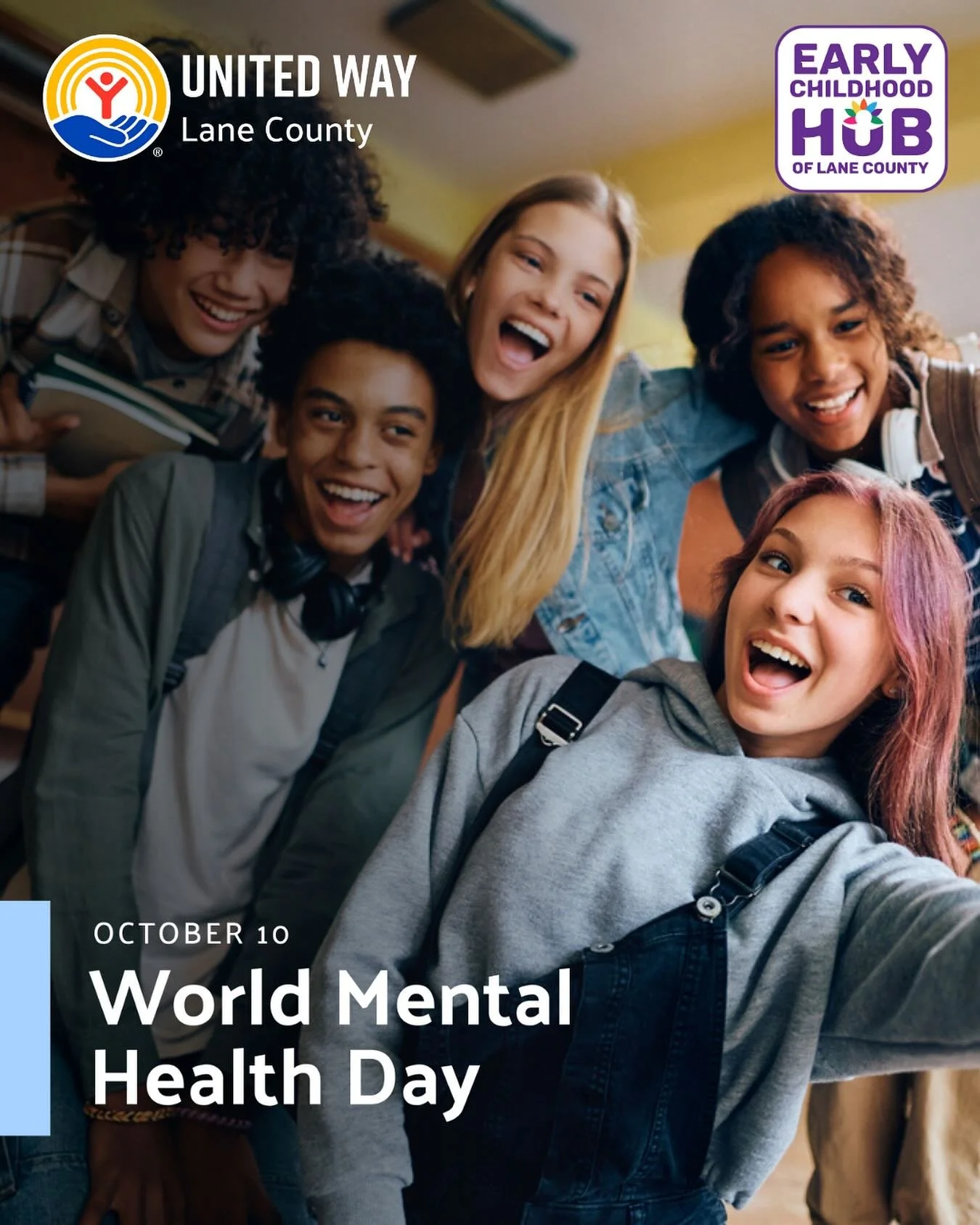 October 10 is World Mental Health Day! United Way and the Early Childhood Hub of Lane County are committed to the health and well-being of all in our communities, and we are proud to partner with many local organizations that provide mental health su