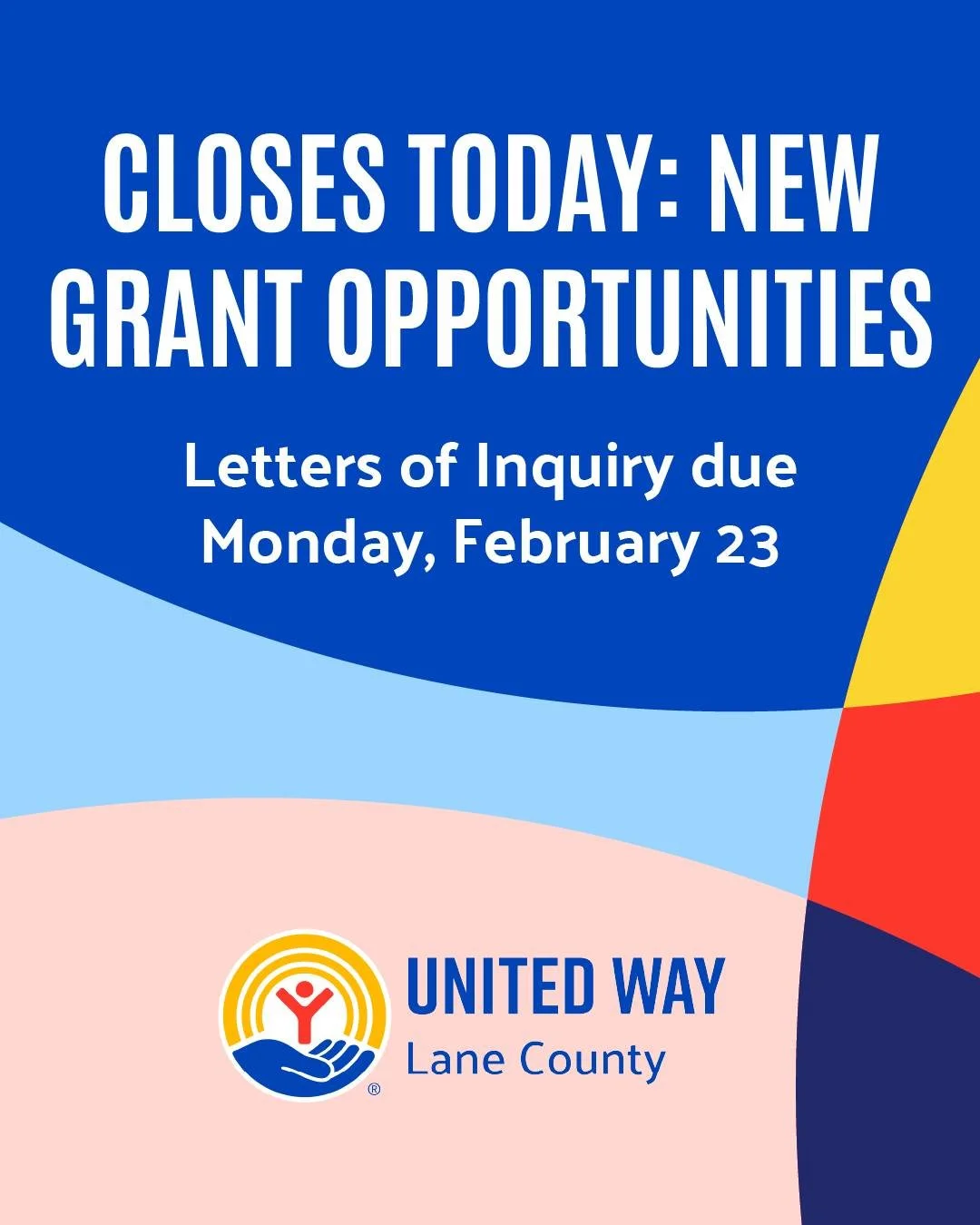 Today is the deadline to submit a Letter of Inquiry for our upcoming Community Support and Community Transformation grant opportunities! Organizations and agencies serving Lane County kids, families, and communities are invited to submit a Letter of 