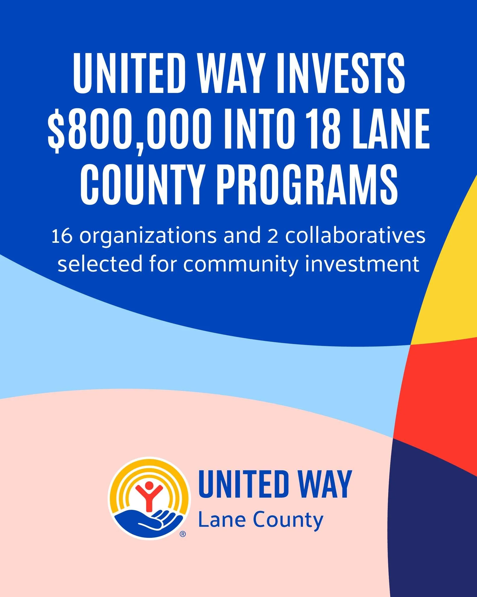 United Way of Lane County is excited to announce our 2026-2028 grantees! 16 organizations and 2 collaboratives were selected to receive $800,000 in funding over the next two years to address some of Lane County's most pressing challenges, from food s