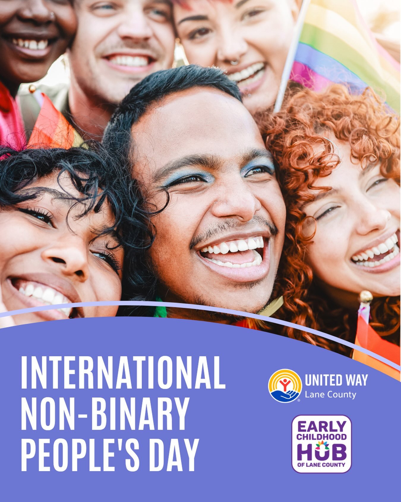 Happy International Non-Binary People&rsquo;s Day! We celebrate and support our non-binary community, and are committed to building a Lane County where every person feels comfortable to be who they are to the fullest. 💛💜
