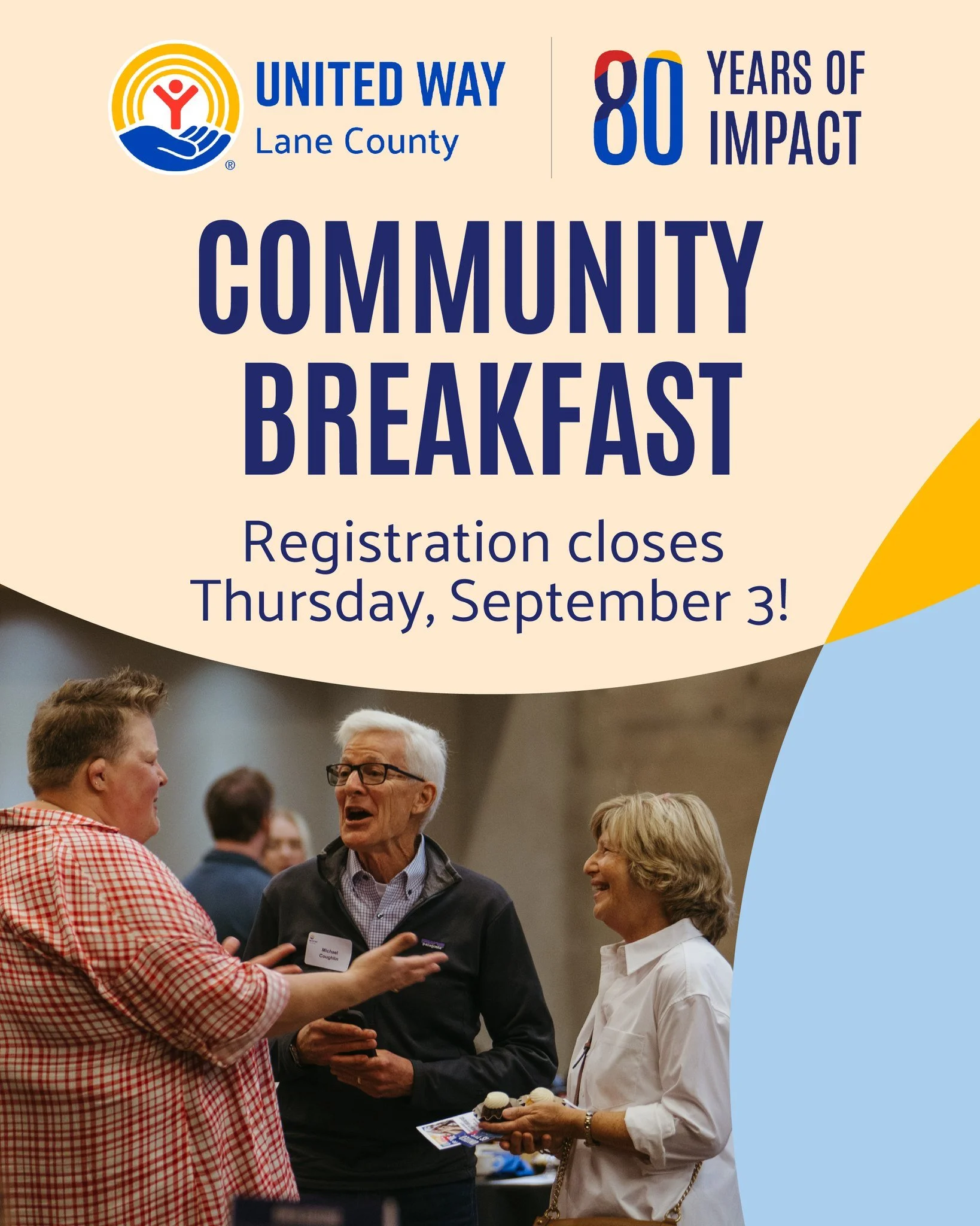 Tomorrow, September 3 is the last day to register for our Annual Community Breakfast! Join United Way and local advocates, volunteers, and donors next Thursday, September 10 at 7:30 a.m. at Venue 252 for a morning of connection and celebration as we 