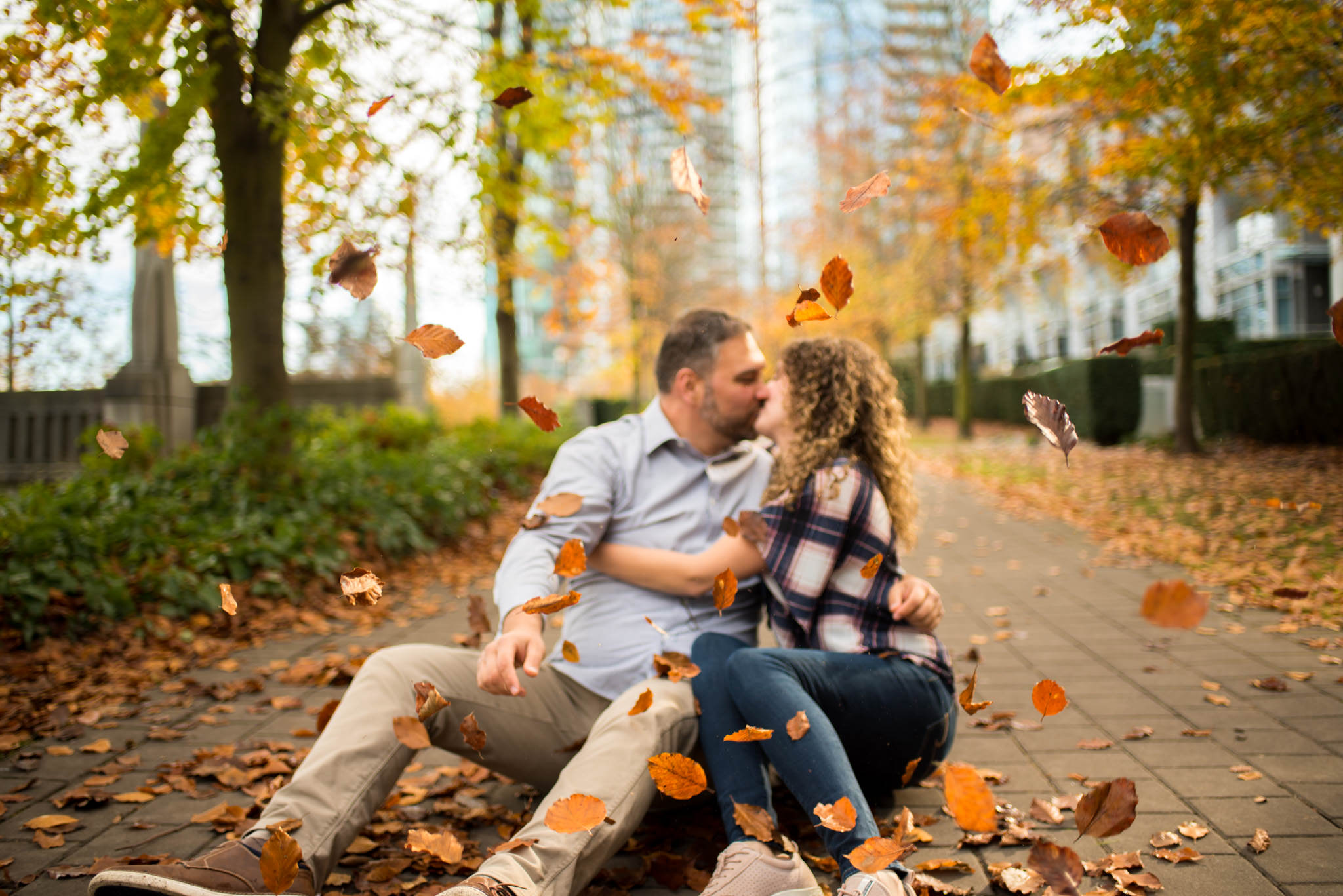 Fall engagement session in downtown Vancouver