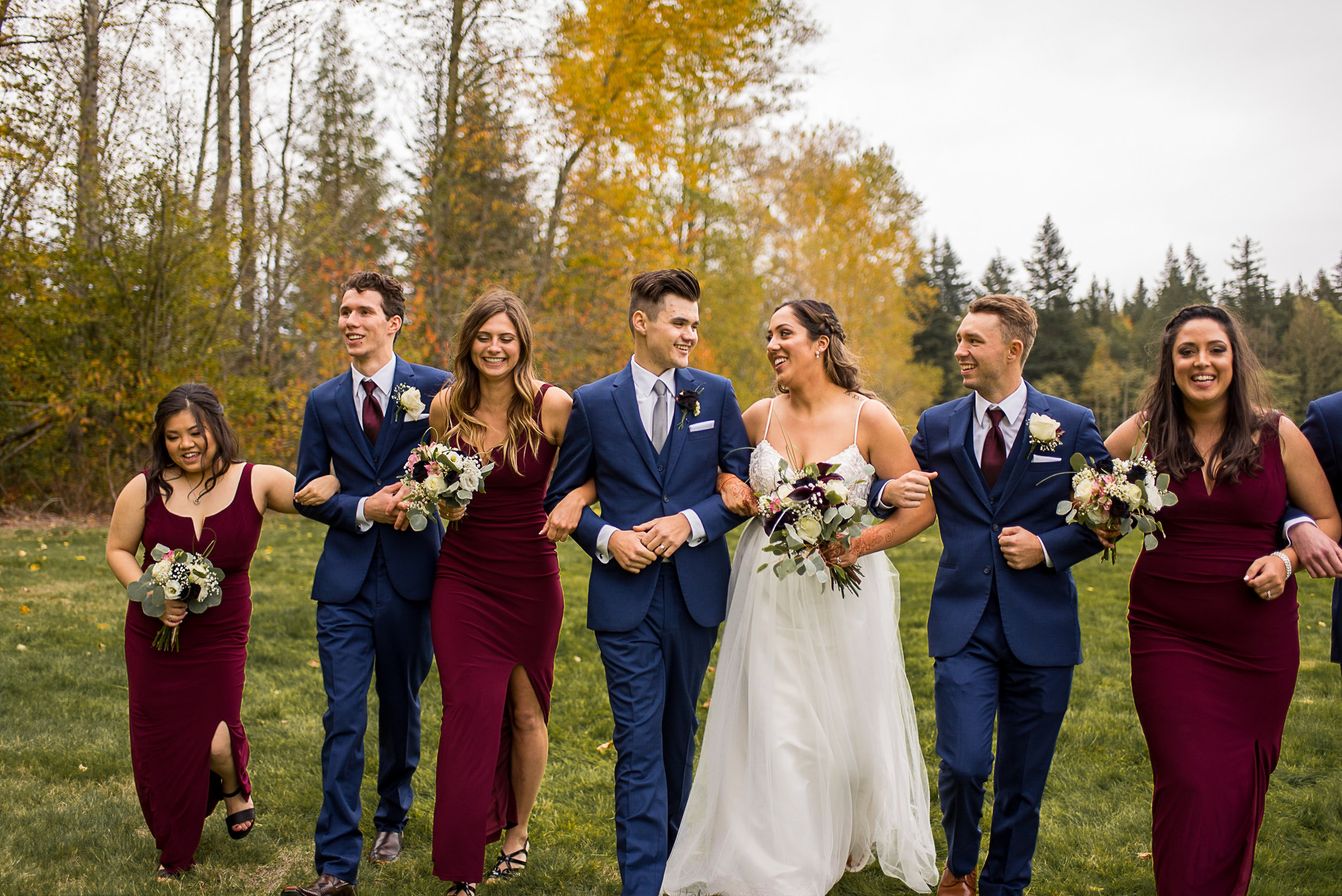 Wedding party at Campbell Valley Park in Langley BC