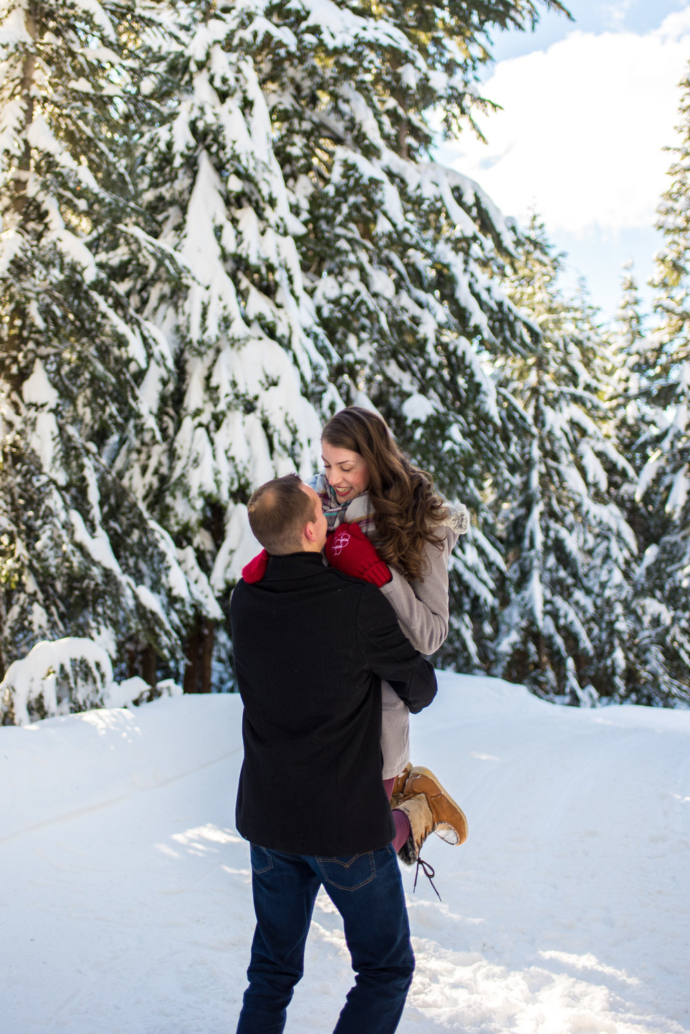 Snowy mountain engagement session at Mount Seymour in North Vancouver BC
