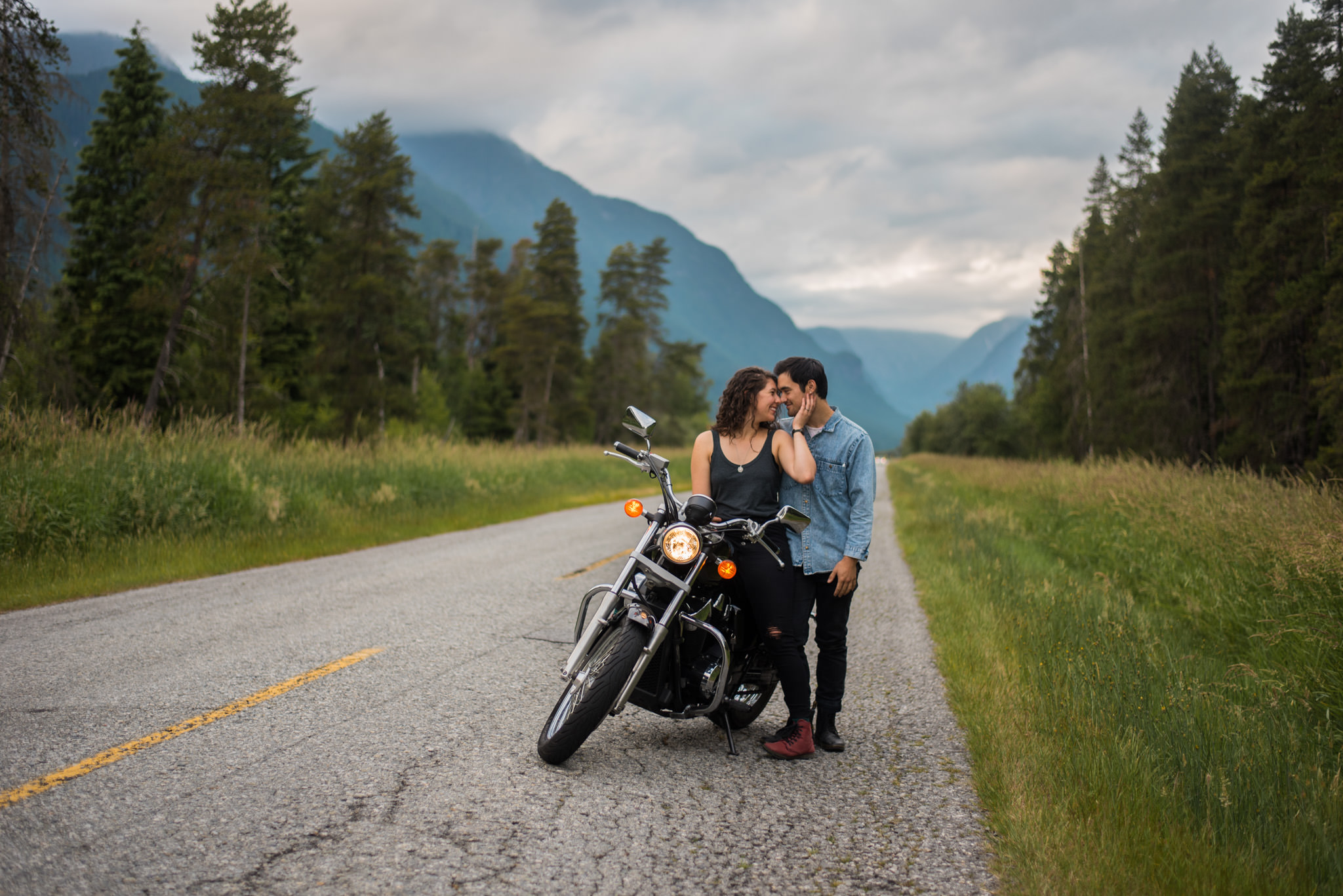 British Columbian couple in Pitt Lake at Pitt Meadows, BC