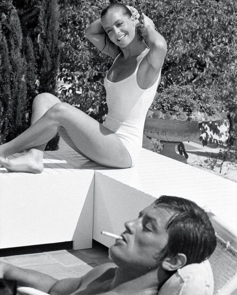 ROMY SCHNEIDER &amp; ALAIN DELON IN 1969, AS FORMER REAL-LIVE LOVERS, ON THE SET OF LA PISCINE IN SAINT-TROPEZ. 

Some people never grow old, neither do holiday destinations!

La Piscine (the Swimming Pool) is psychological thriller directed by Jacqu