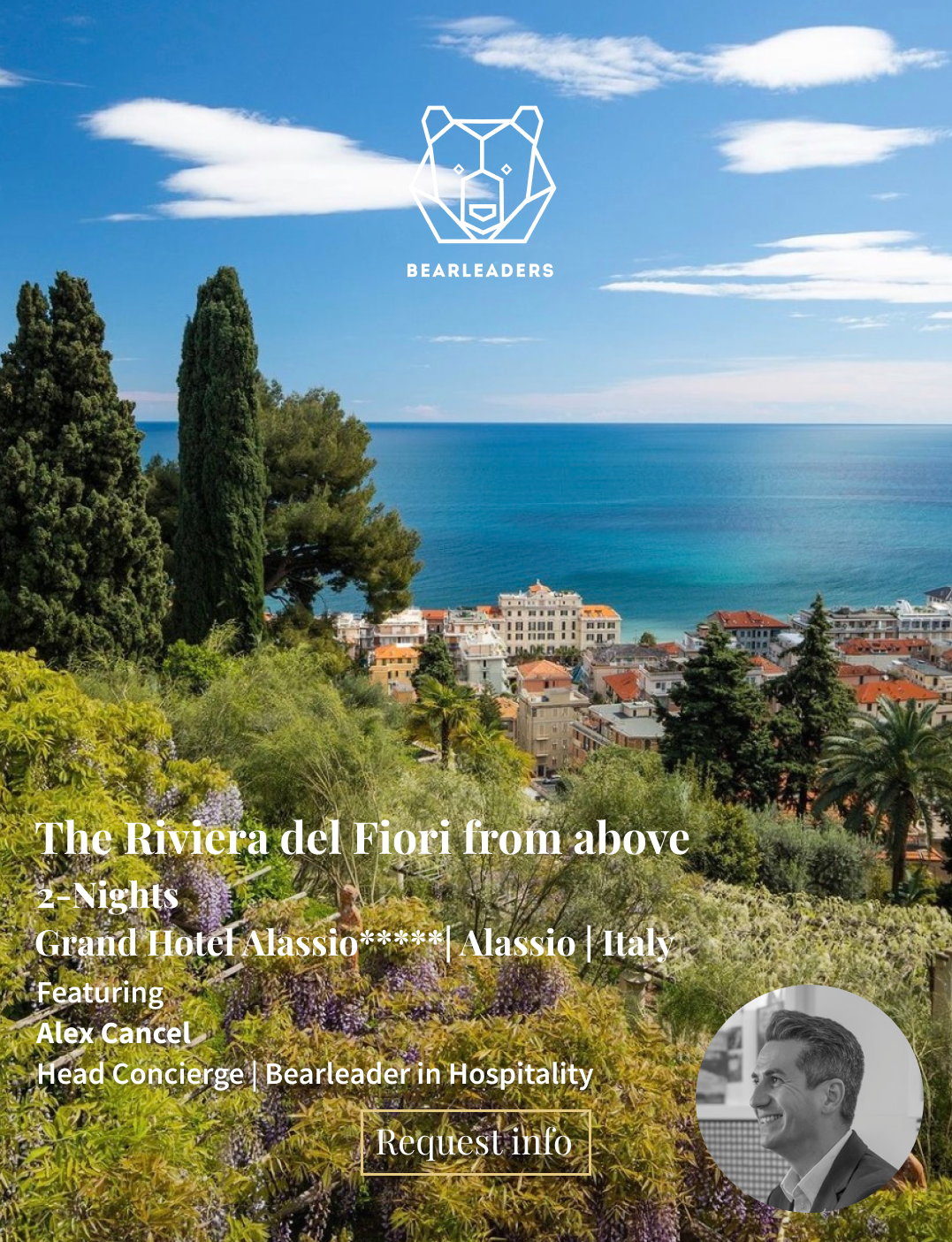 Fly over the Ligurian Coast during a five-star hotel stay