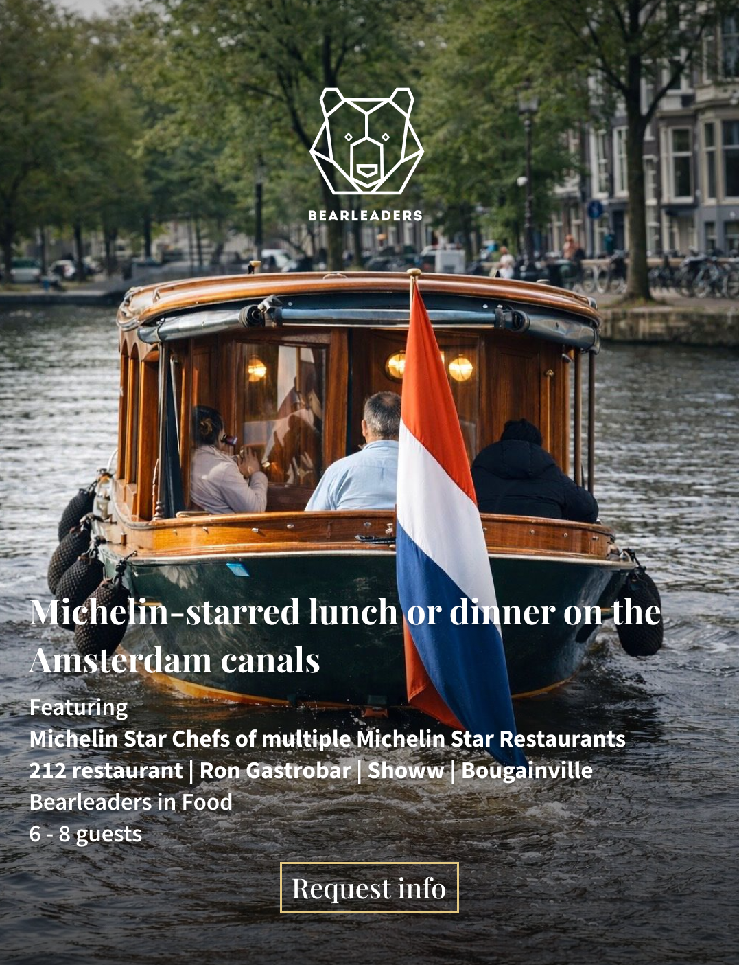 Michelin-starred lunch or dinner on the Amsterdam canals