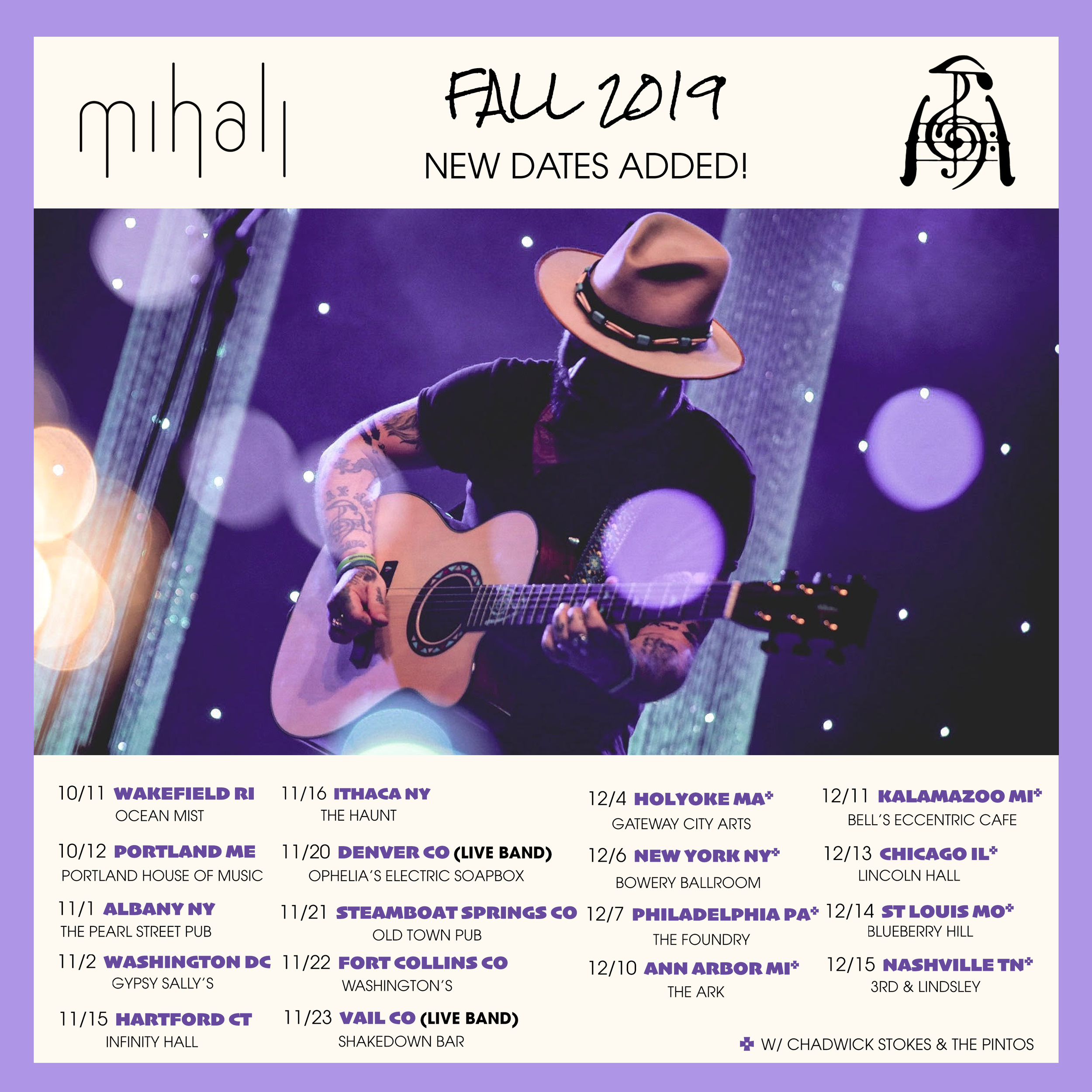 Live Band Show In Vail, December Dates With Chadwick Stokes Added To Fall Tour!