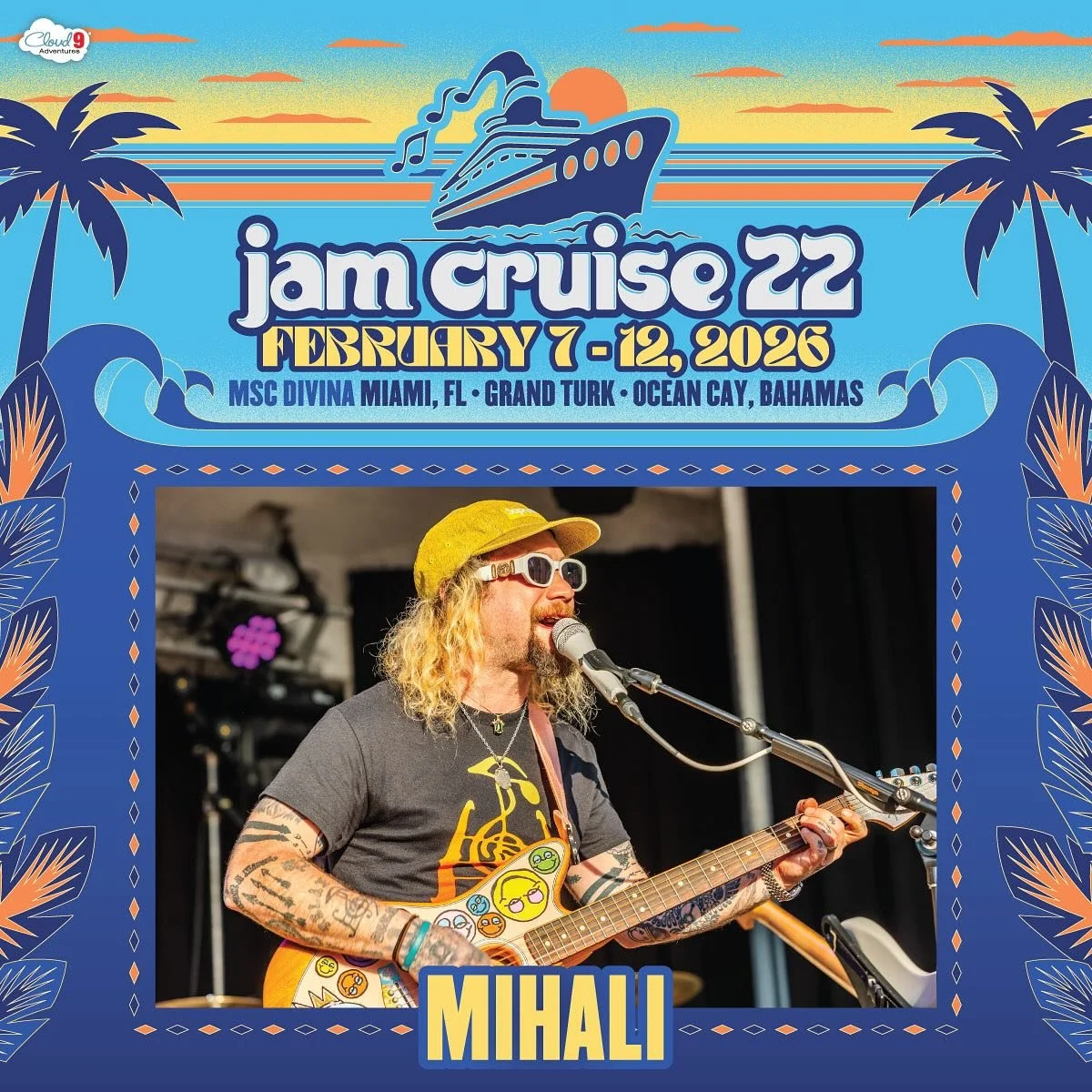 Two Band sets and a Solo set on @jamcruise 22! Scroll through for the full schedule and head to jamcruise.com to reserve your cabin ☀️🚢